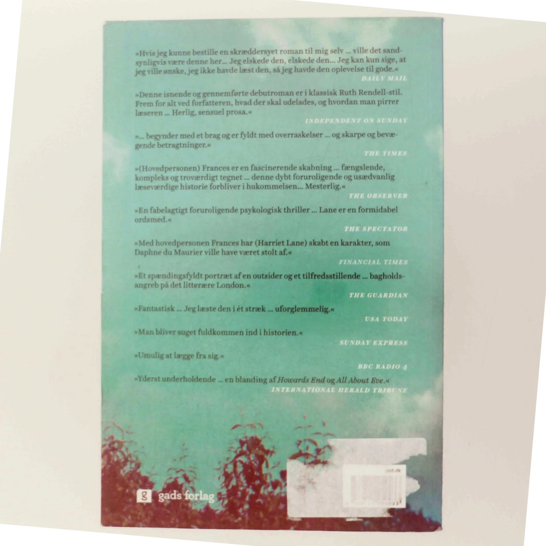 Aldrig uden dig af Harriet Lane fra Gads Forlag