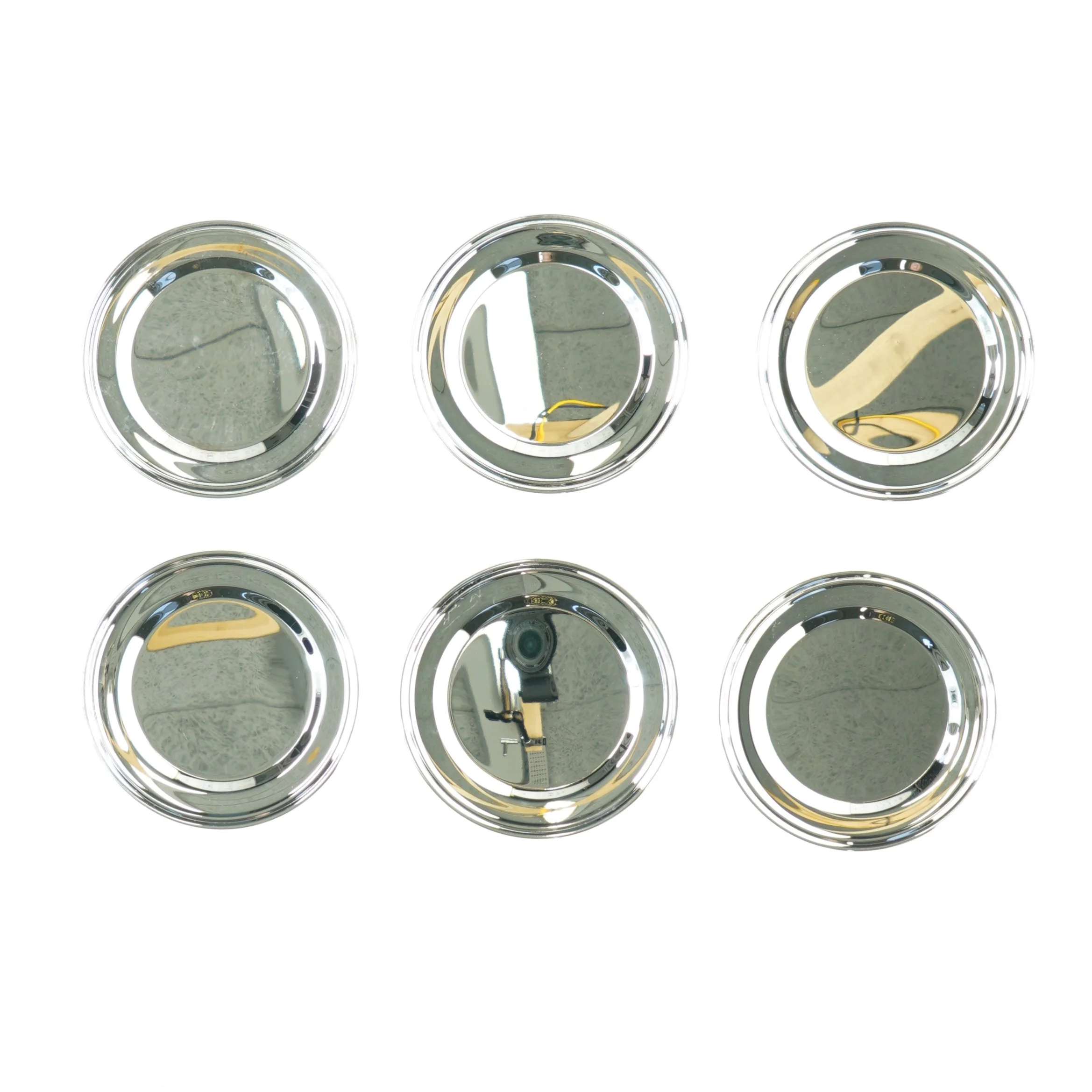 Sølv Glas brikker bordskånere i metal fra Eduscho (str. 18 x 16 x 3 cm)