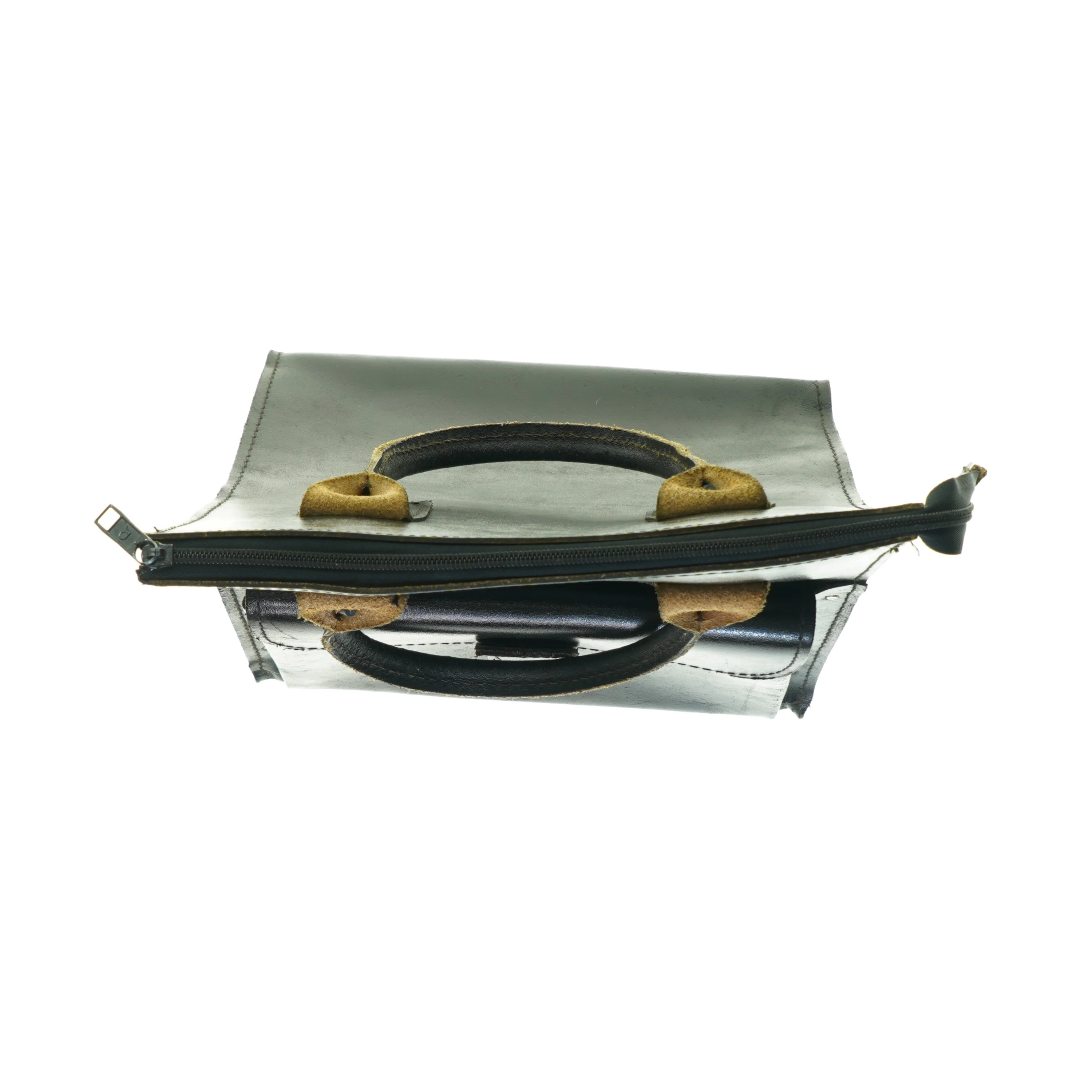 Vintage Retro Kernelæder Shopper Taske(str. 38 x 20 x 32 cm)