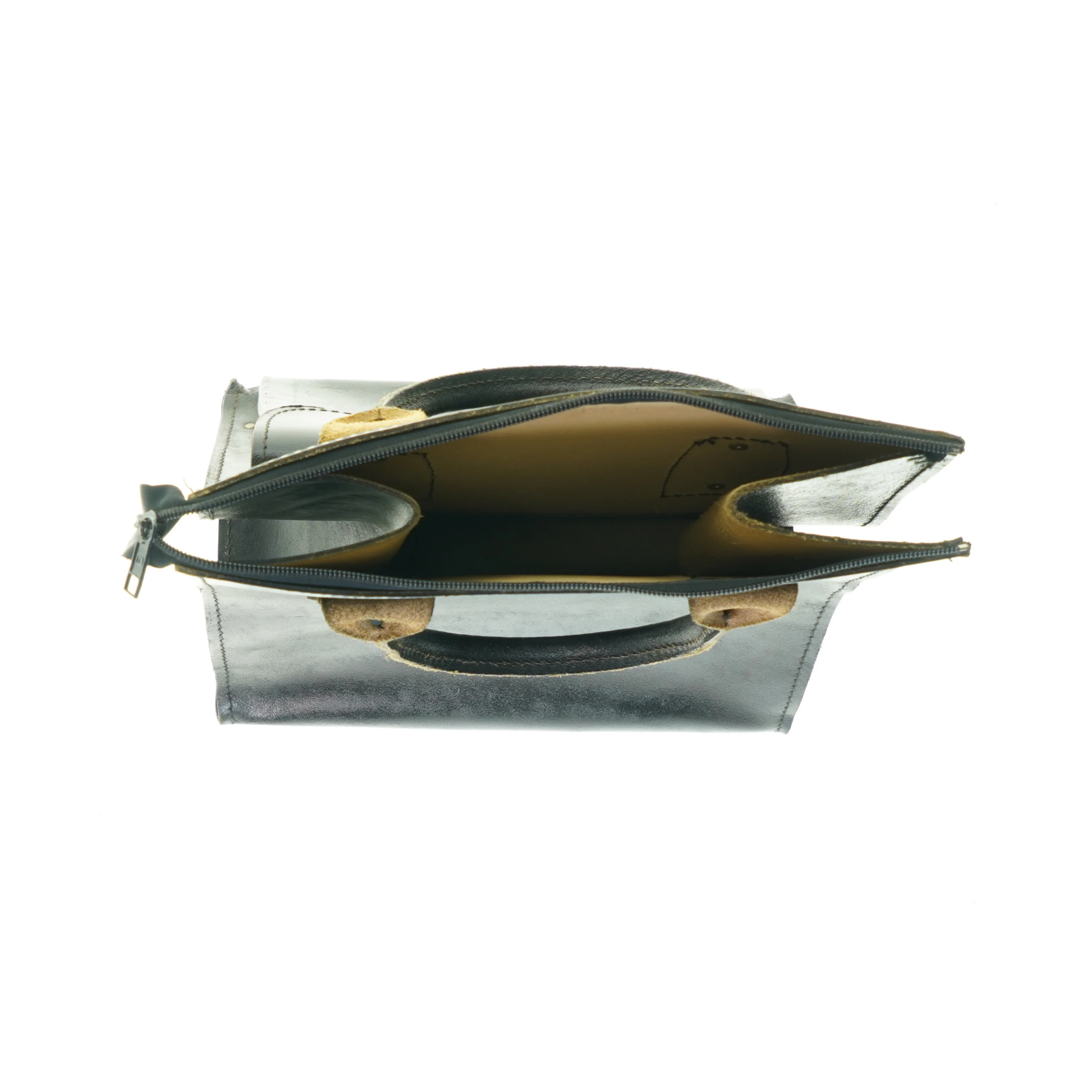 Vintage Retro Kernelæder Shopper Taske(str. 38 x 20 x 32 cm)