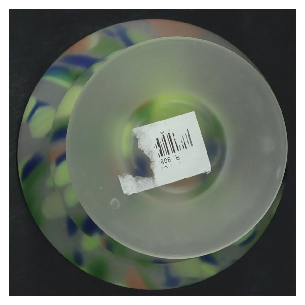 Flerfarvet frosted glasvase (str. 14 cm)