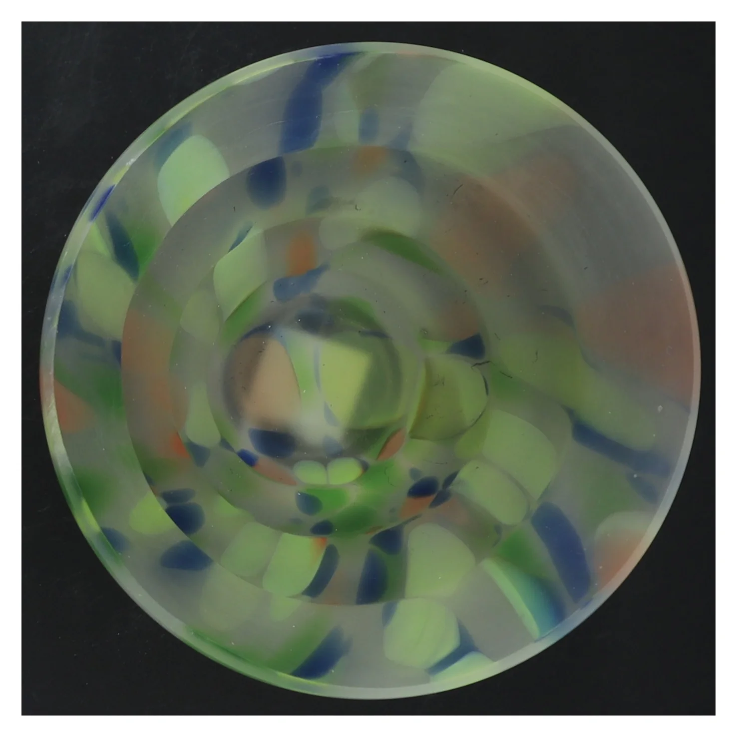 Flerfarvet frosted glasvase (str. 14 cm)