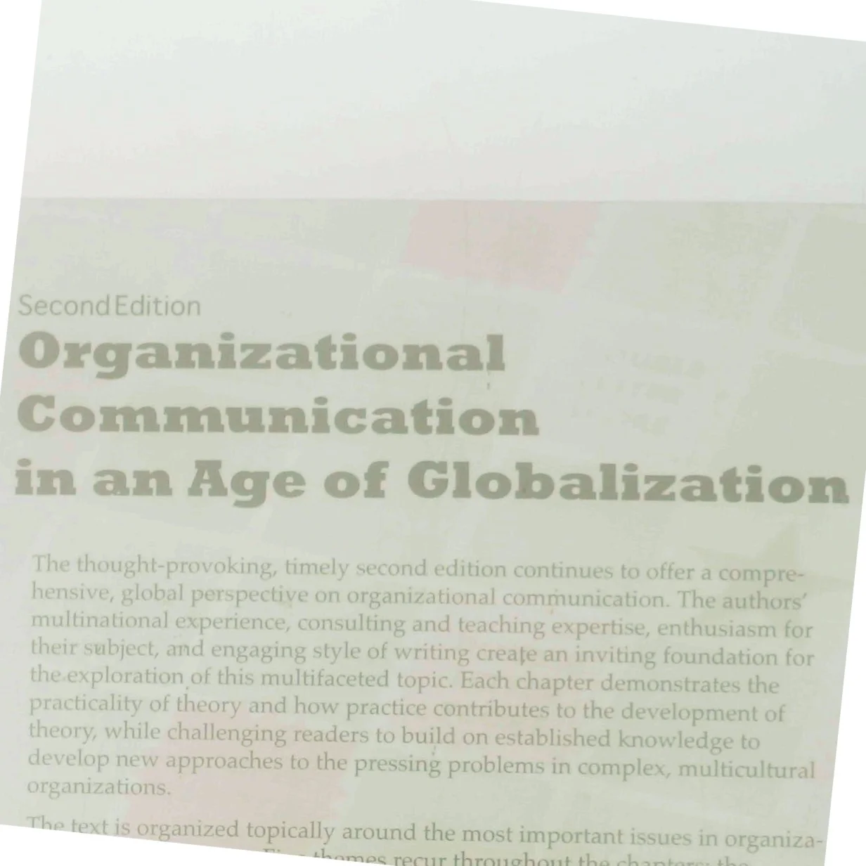 Organizational communication in an age of globalization : issues, reflections, practices af George Cheney (Bog)