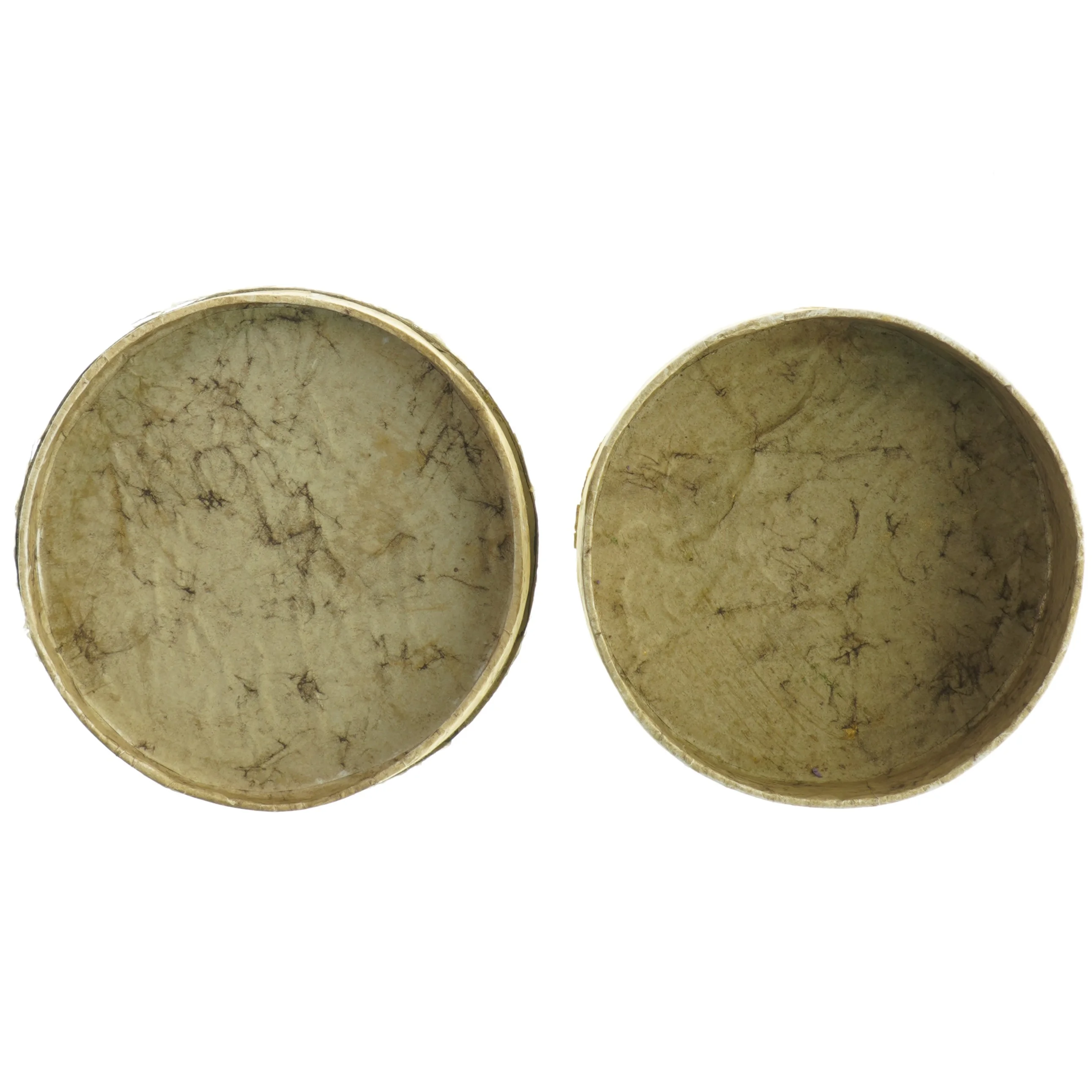 Rund æske med druemotiv på låget (str. Diameter 17 cm h 7 cm)