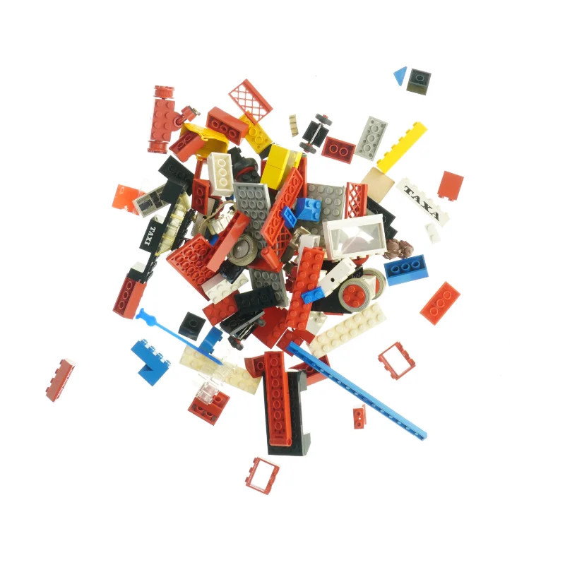 Lego Taxi blandet fra Lego (str. 2 x 2 cm til 3 x 8 cm)
