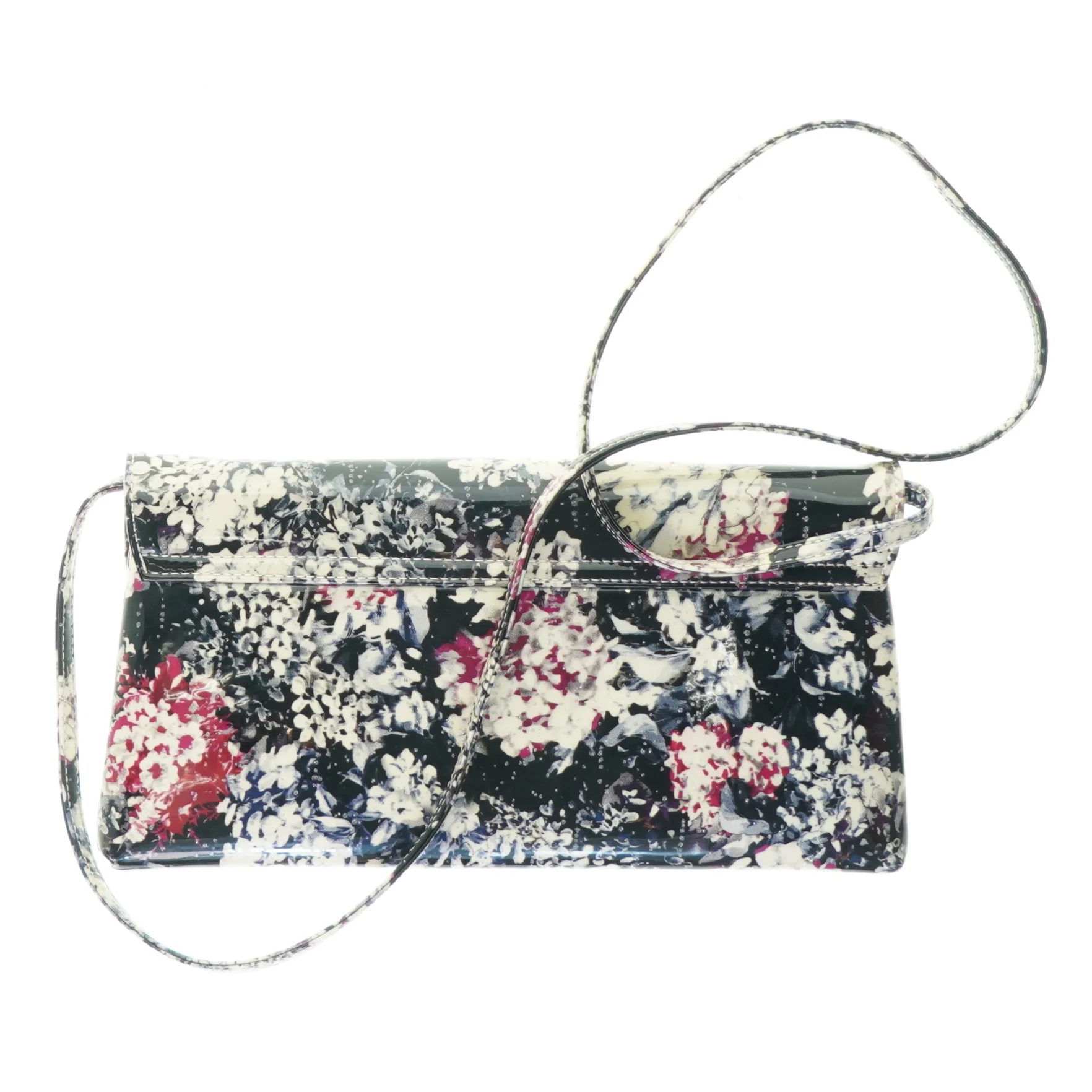 Blomstret glimmer Taske med aftagelig rem og dustbag fra Peter Kaiser (str. 14 x 28 cm)