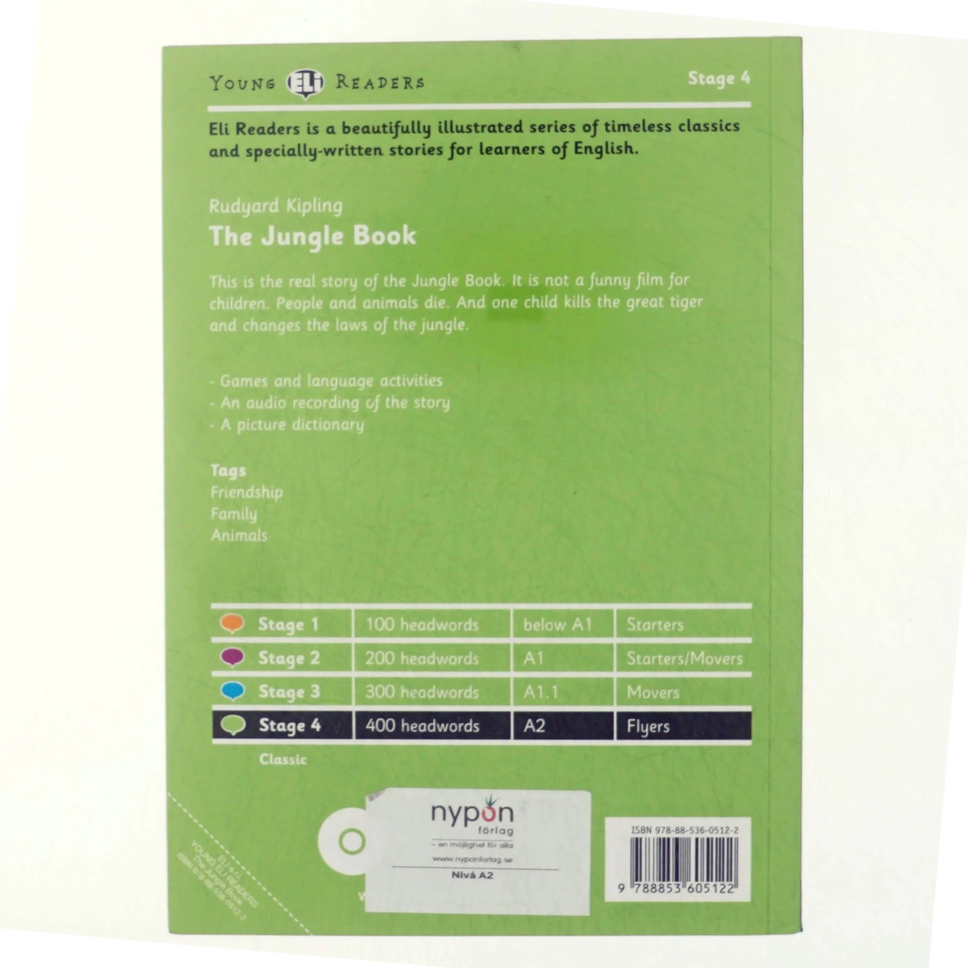 Engelsk Sprogtræning for Børn, Bog med billedordbog og legeaktiviteter, cd med oplæsning: The Jungle Book af Rudyard Kipling (Bog)