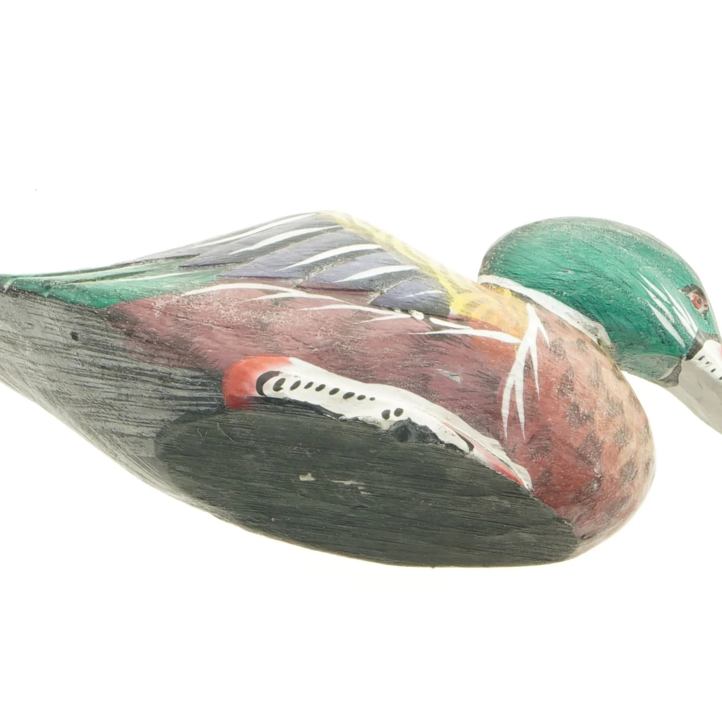 Håndmalet træand (str. 25 x 10 cm)