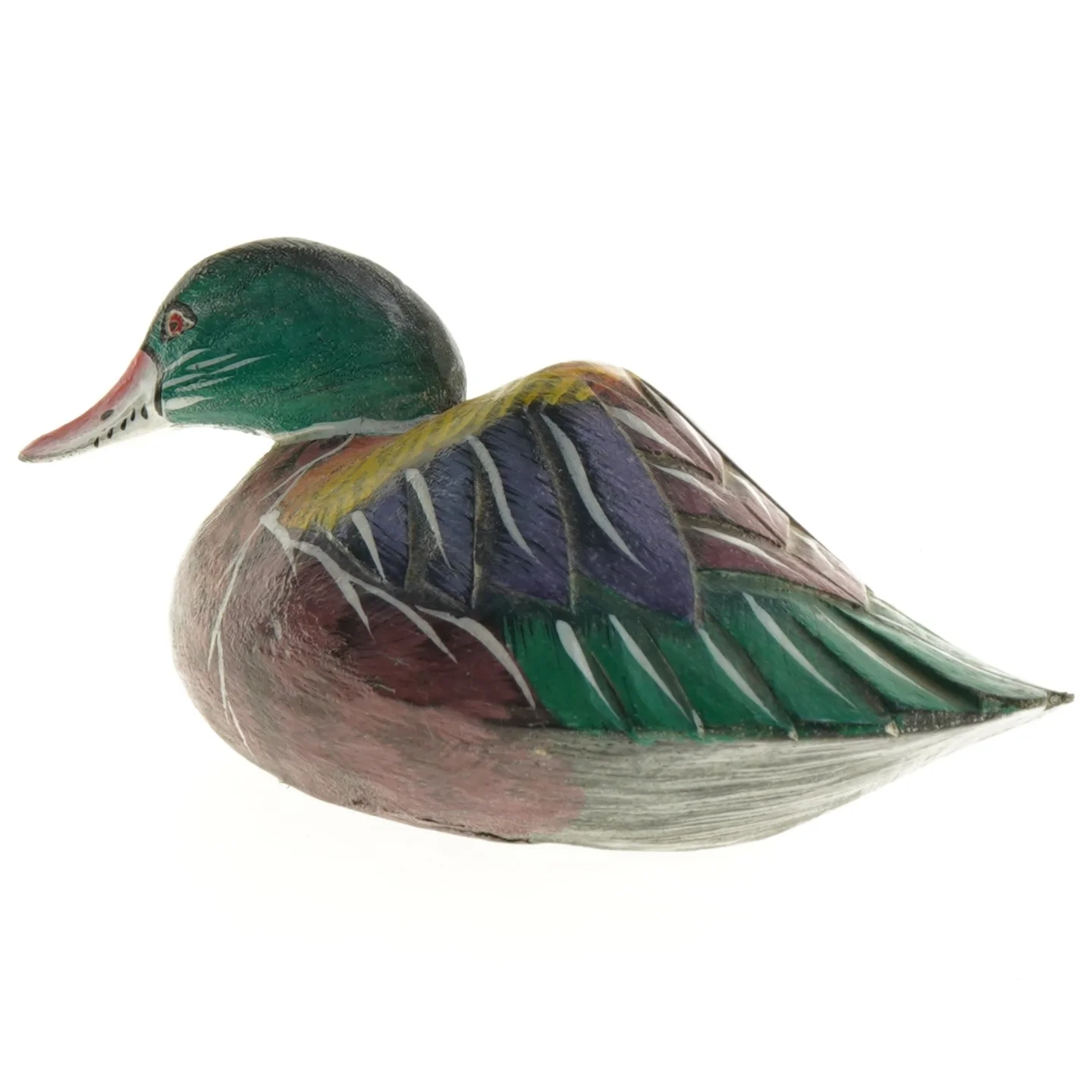 Håndmalet træand (str. 25 x 10 cm)