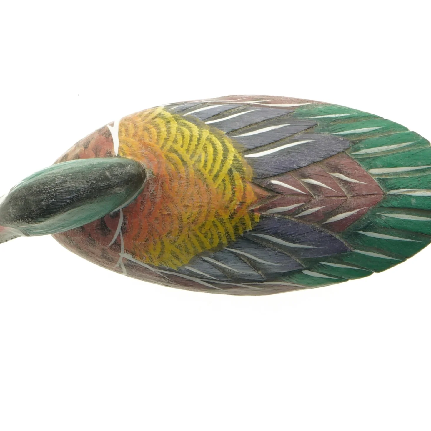 Håndmalet træand (str. 25 x 10 cm)