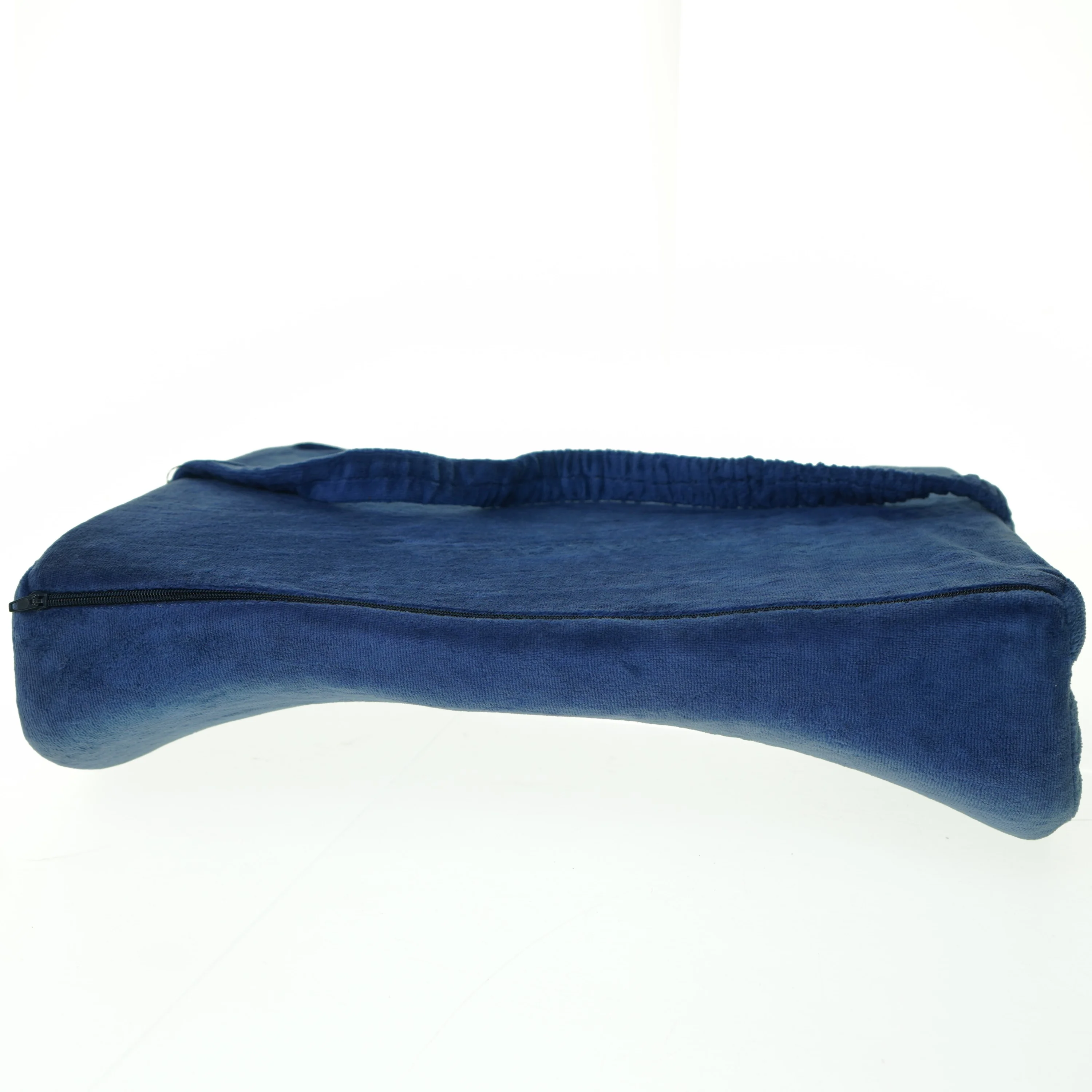 Ergonomisk formet Lænde Pude med aftageligt vaskbart velour betræk og sele til fastholdelse (str. 36 x 32 x 11 cm)