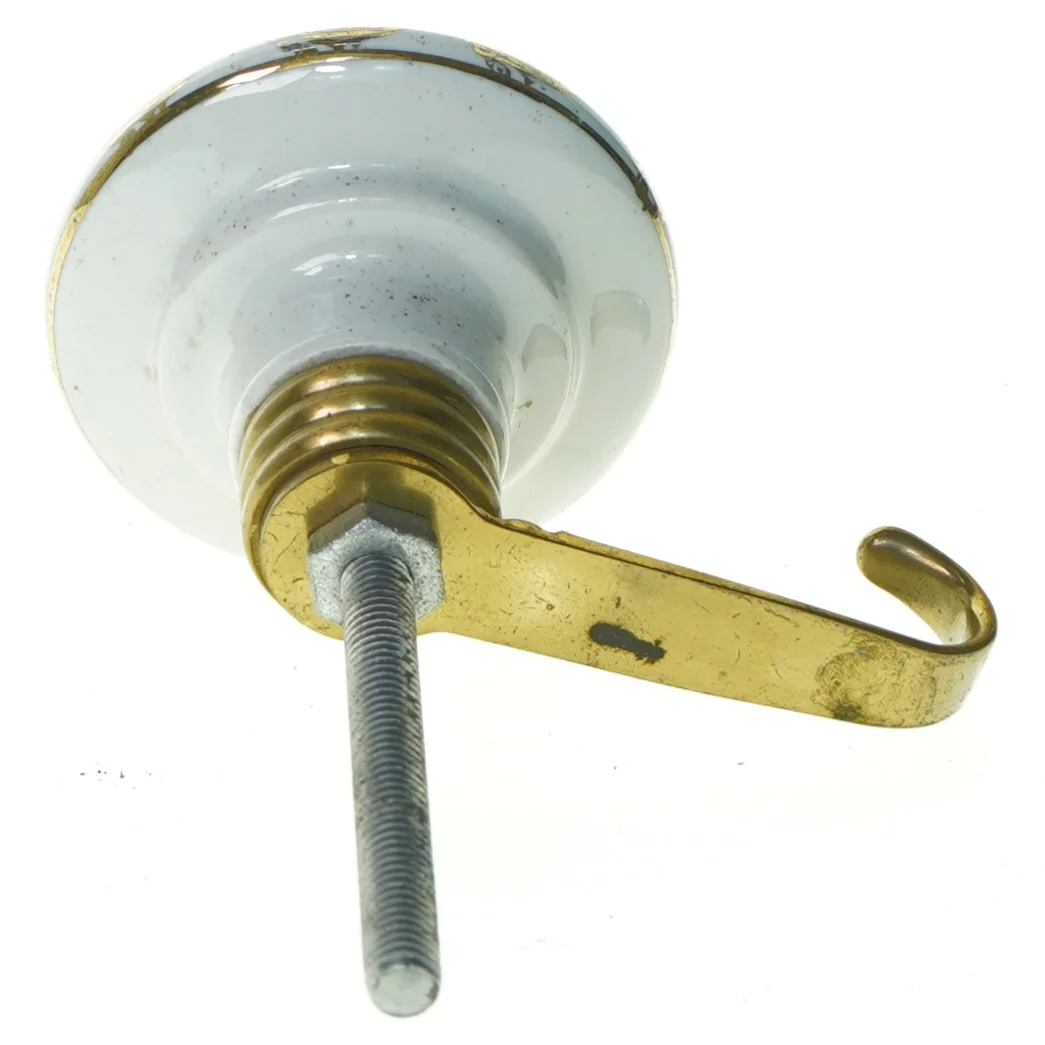 Porcelæn Dørhåndtag Greb med Messing Knage (str. 12 x 7 cm)