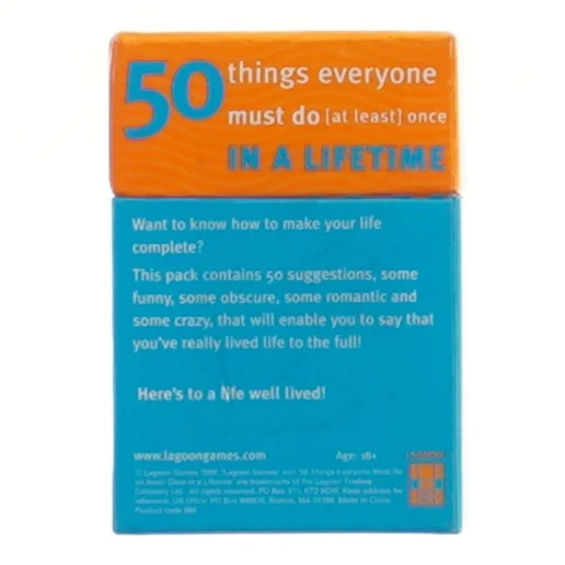 Kortspil: 50 ting alle skal gøre fra Lagoon (str. 9,5x6,5 cm)