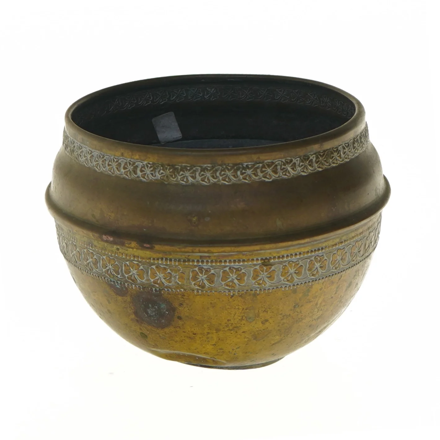 Dekorativ messing vase (str. Ø 12x13 cm)