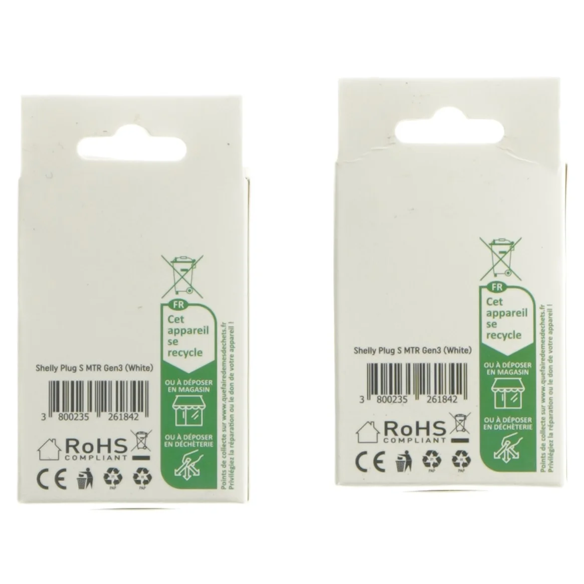 2 stk. Shelly Plug S, smart wifi og bluetooth stik fra Shelly (str. 7,5x5,5x5 cm)