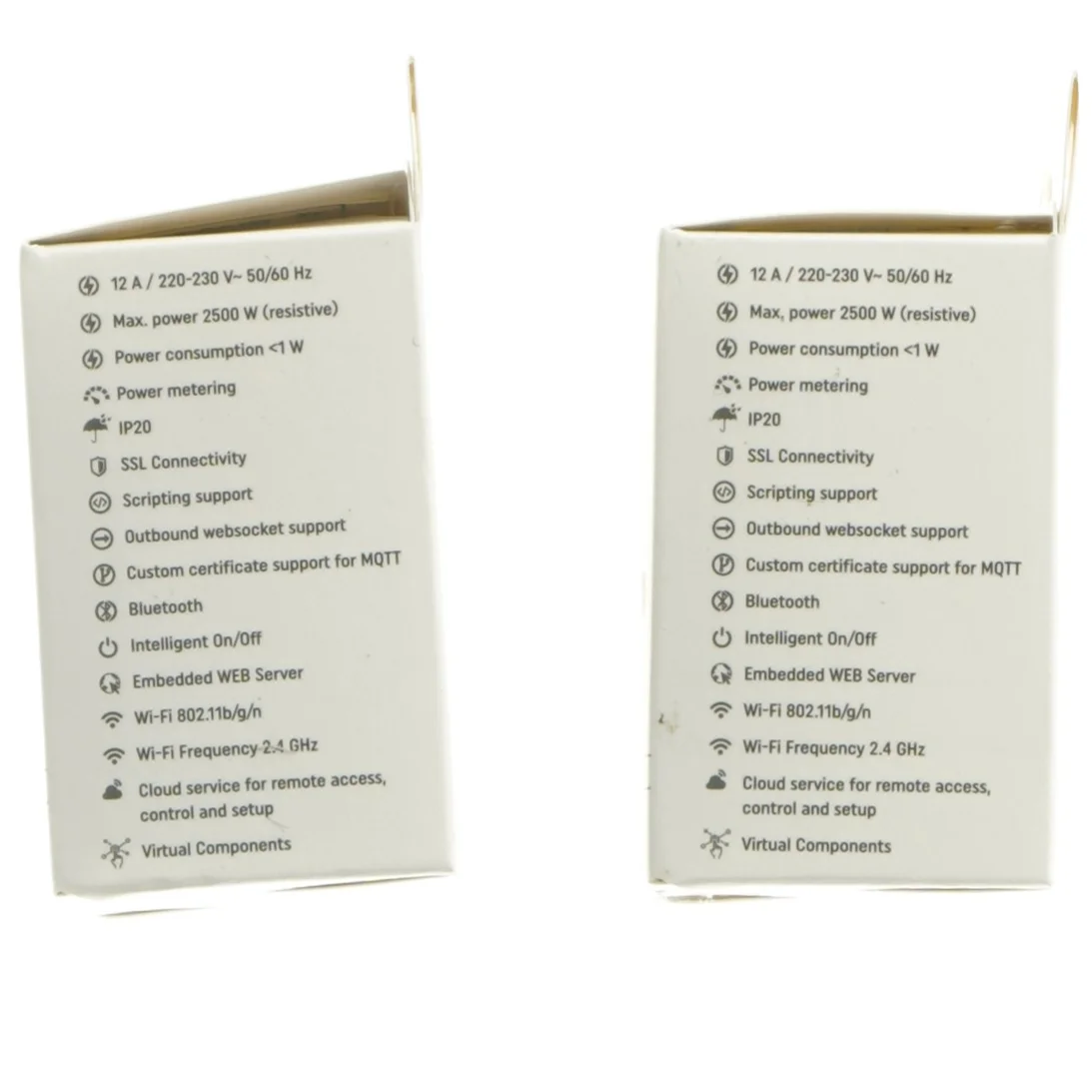 2 stk. Shelly Plug S, smart wifi og bluetooth stik fra Shelly (str. 7,5x5,5x5 cm)