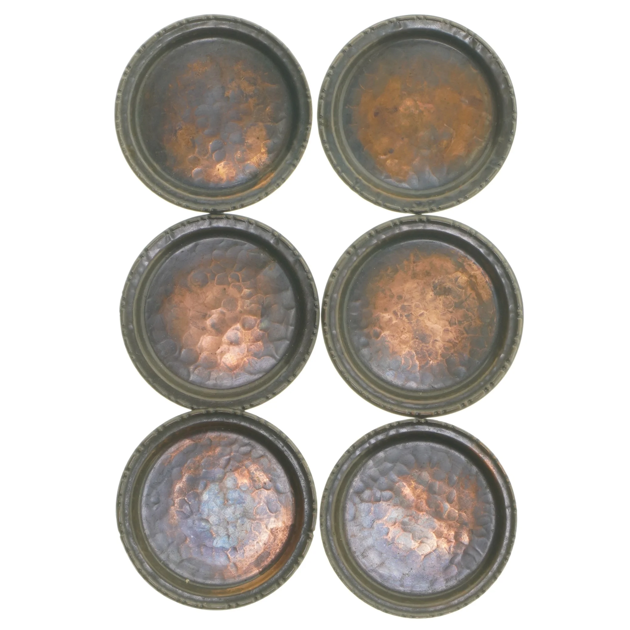 Kobber Coasters sæt, 6 stk, ø 8 cm (str. 6 styk, ø 8 cm)