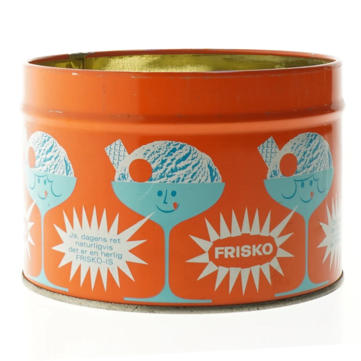 Vintage Frisko Napoli metal dåse med låg (str. Ø 16. cm)