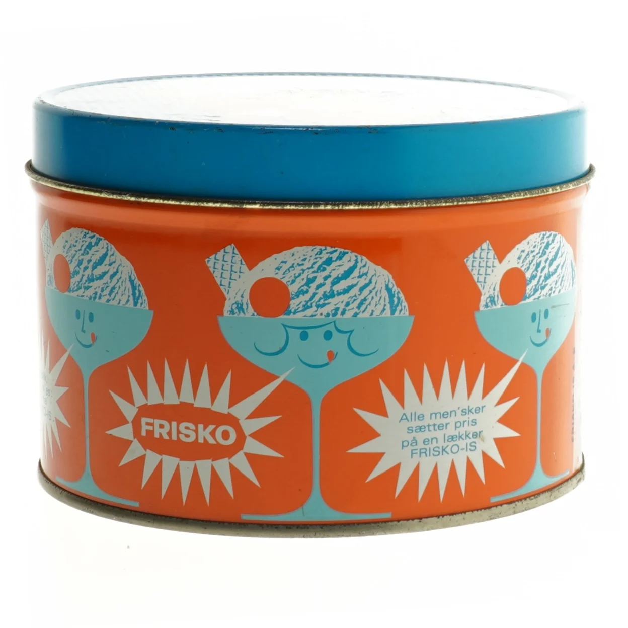 Vintage Frisko Napoli metal dåse med låg (str. Ø 16. cm)