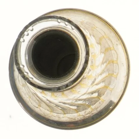 Sølvplet vase med glasindsats  (str. 15,5 cm)