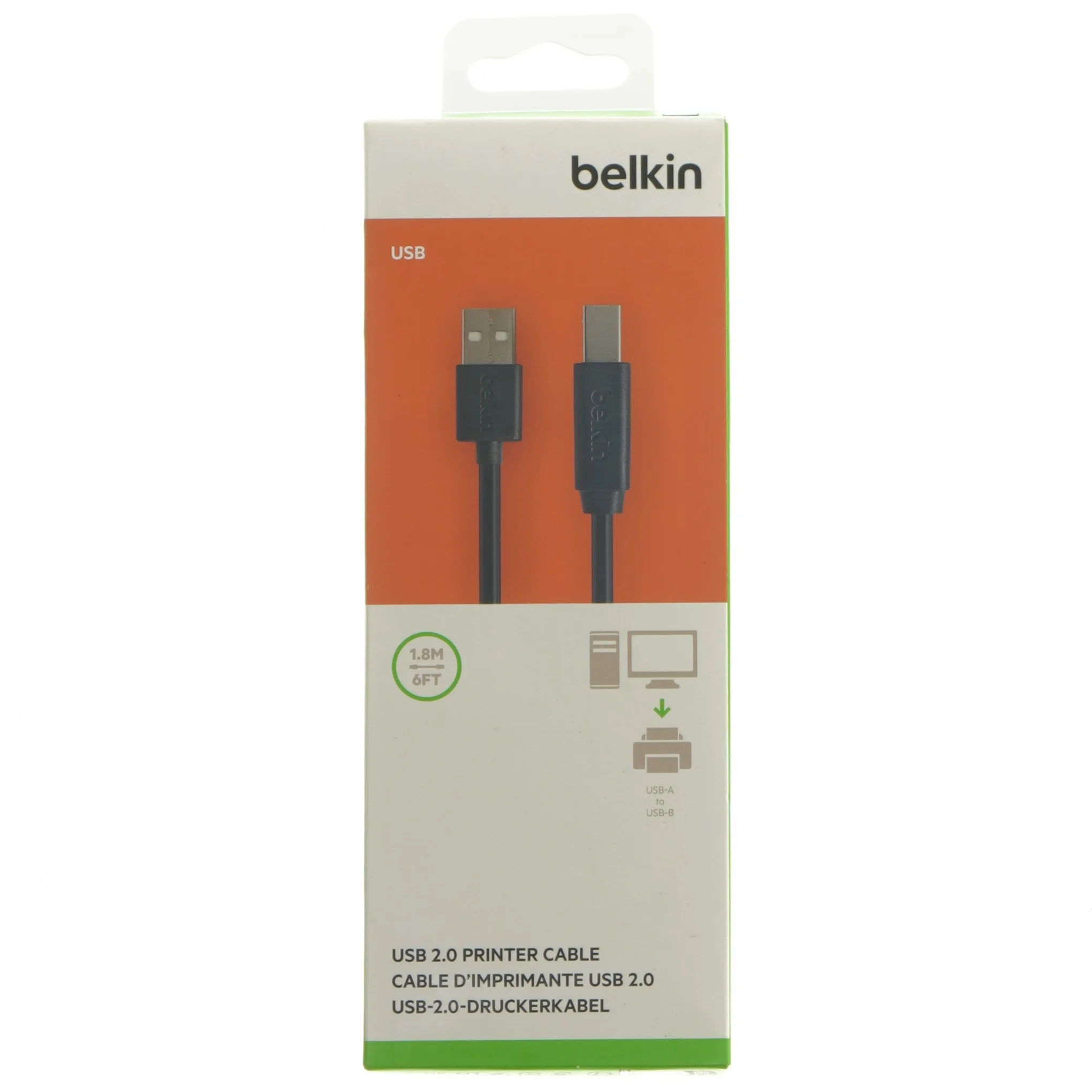USB 2.0 printerkabel fra Belkin (str. 21x8 cm)