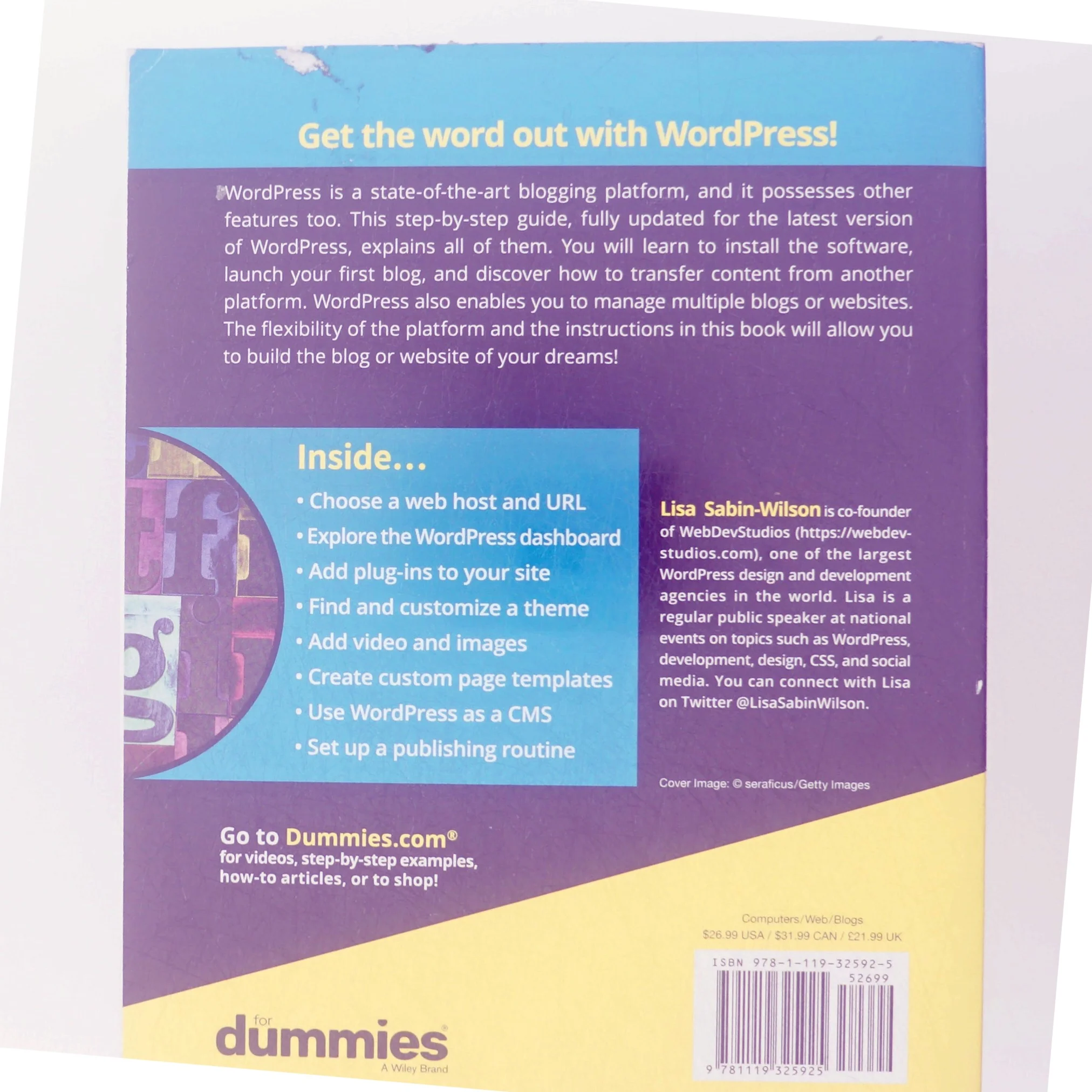 'WordPress for dummies' af Lisa Sabin-Wilson (bog)