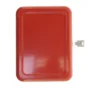 Rød pengeskasse i metal (str. 20 x 15 x 8 cm)