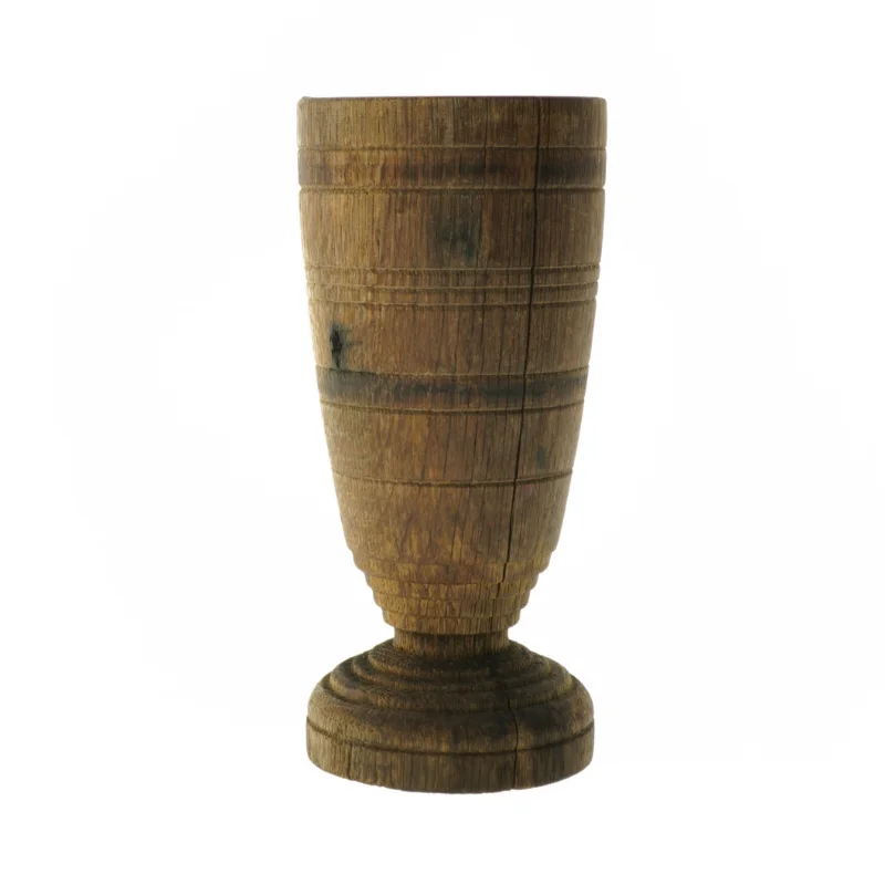 Antik Træ Vase Lysestage (str. 21 x 10 cm)