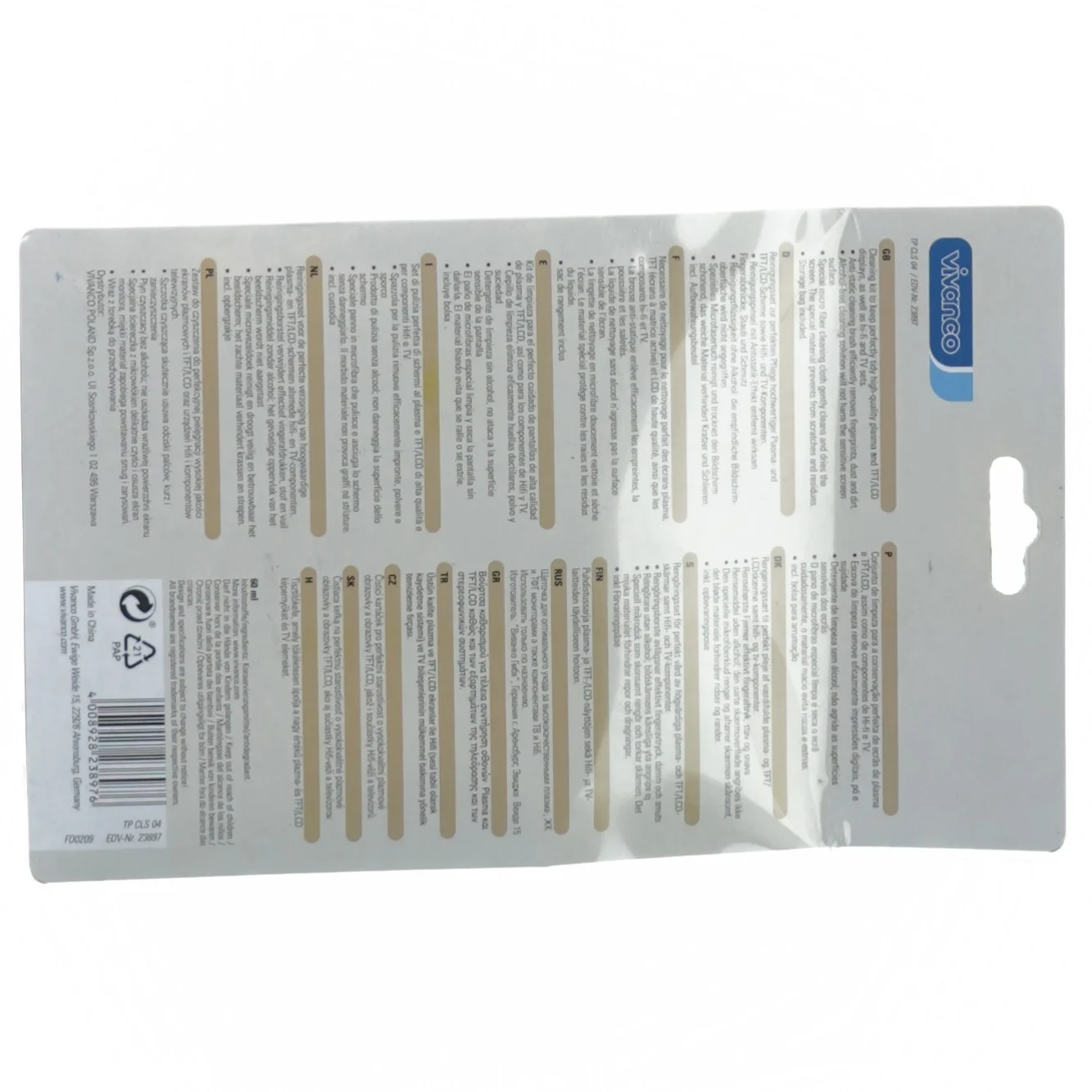 Cleaning kit TFT LCD PLasma fra Vivanco (str. 26 x 16 cm)