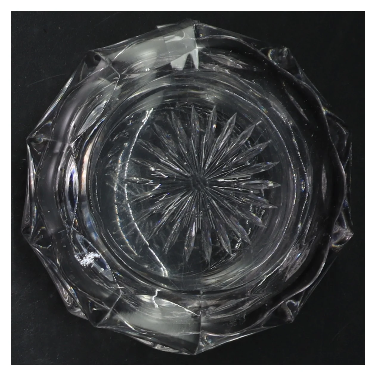 Krystal glas lågkrukke (str. Ø. 12 cm)