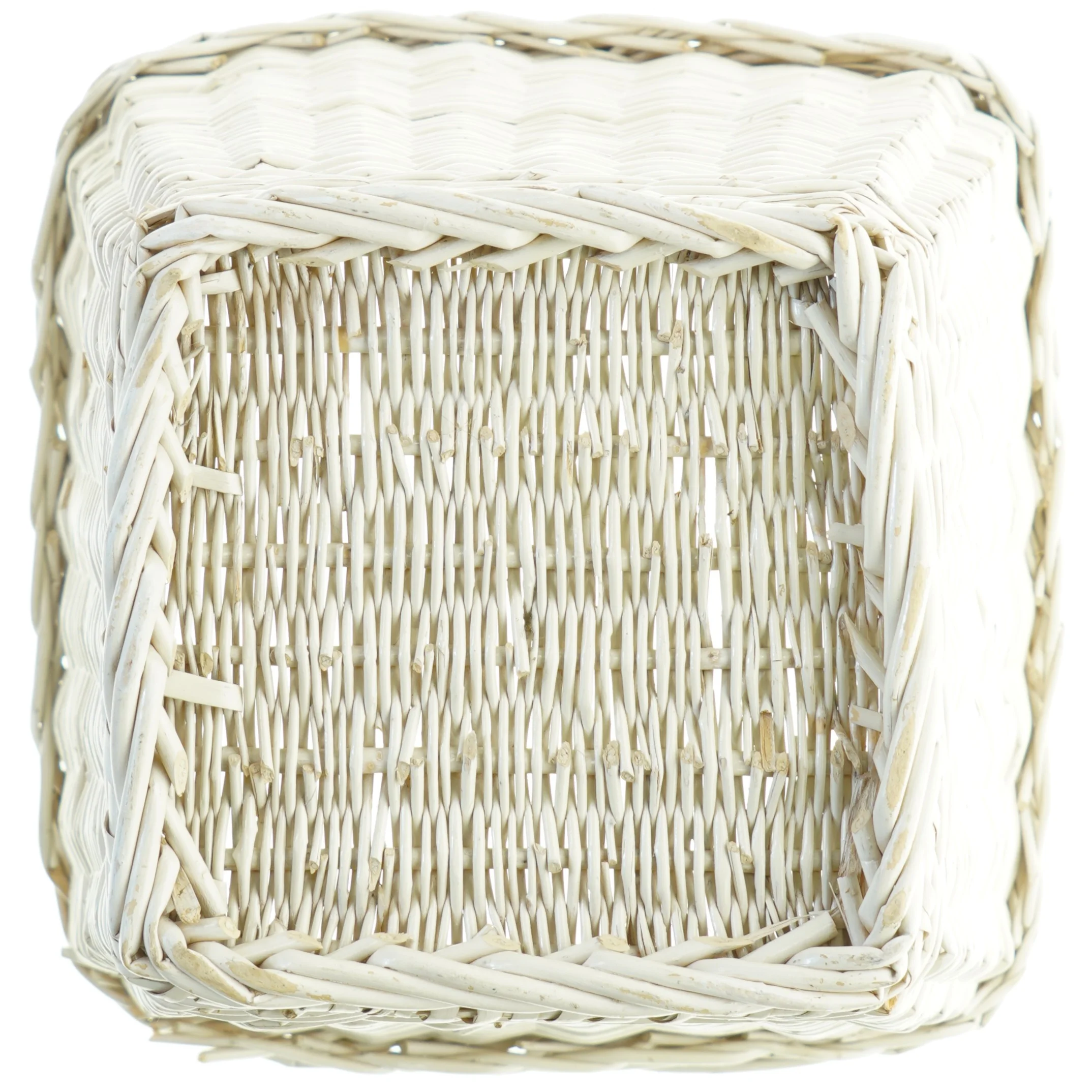 Hvid Flettet kurv (str. H. 29 cm)