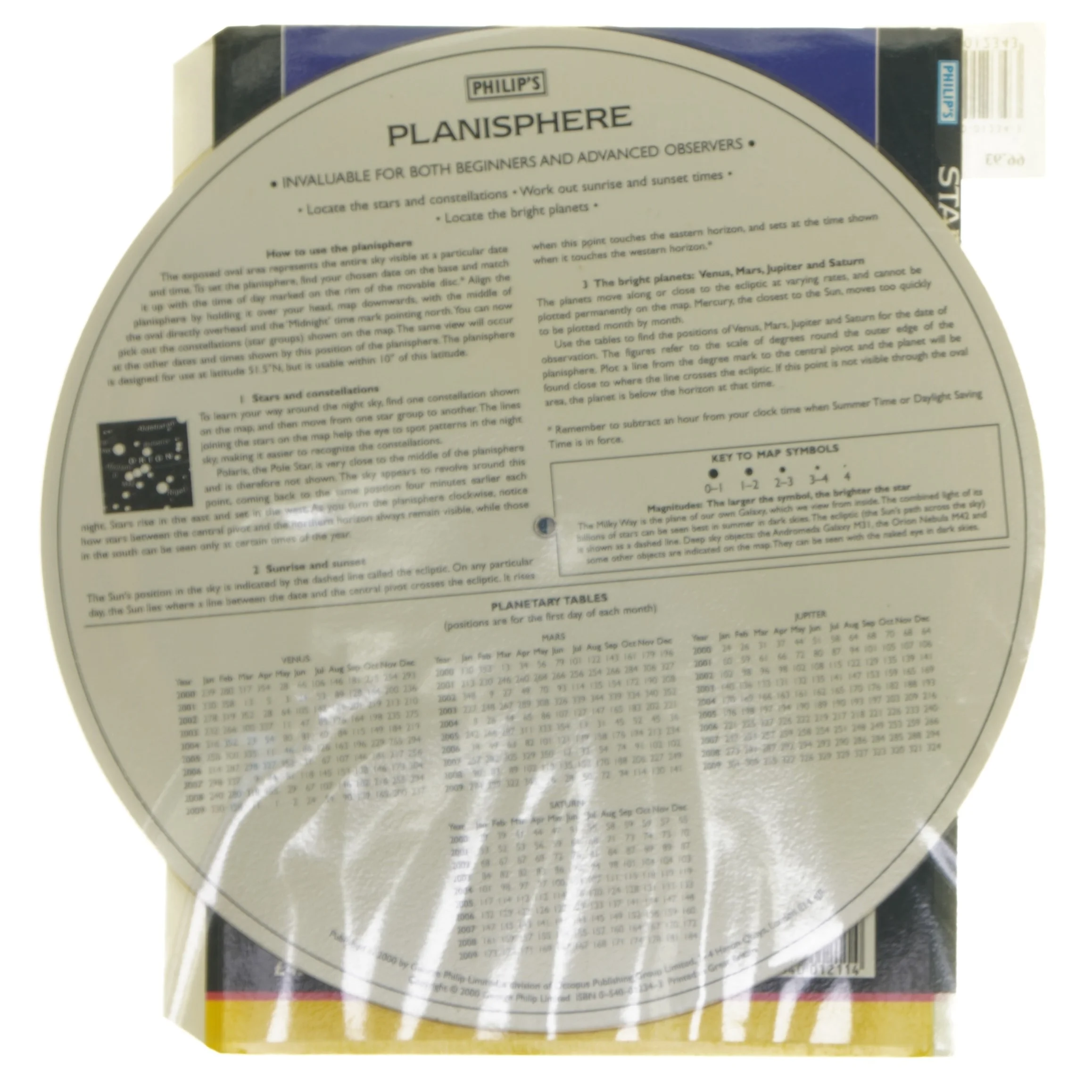 Planisfære stjernekort fra Philip's af Ukendt (str. Ø  25 cm) (Bog)