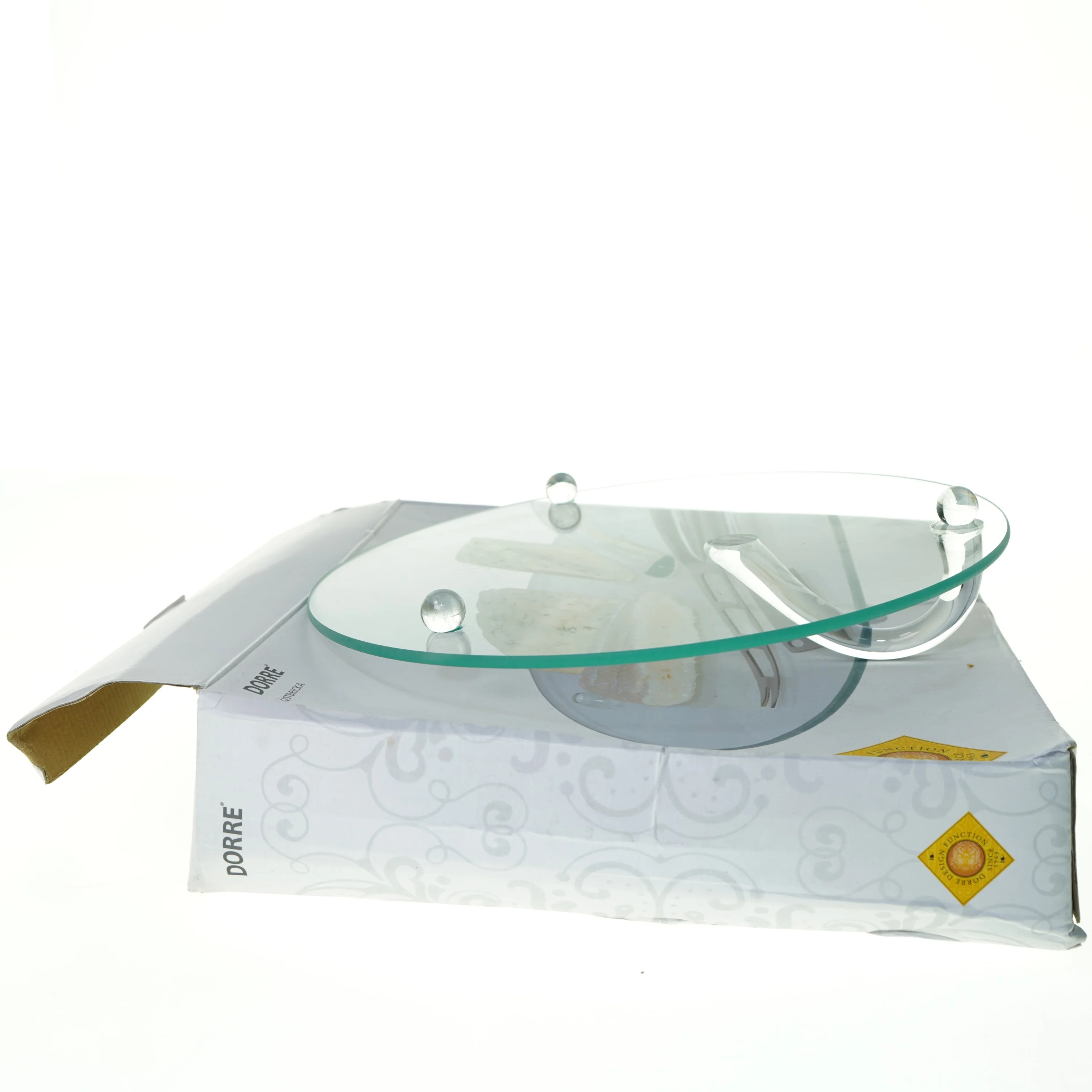 Glas Servering Ostefad med praktisk håndtag fra Dorre (str. 30 cm)