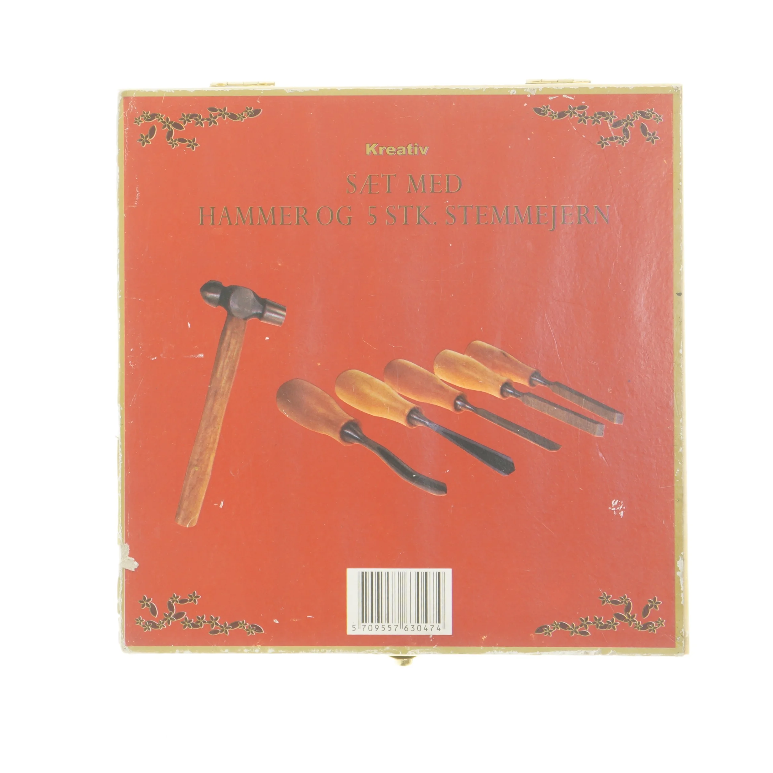 Sæt med hammer og stemmejern (str. 3x22x22 cm)