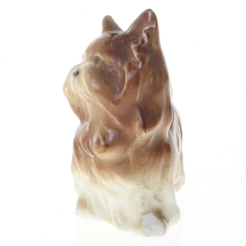 Keramik Yorkshire Terrier hundefigur (str. 6 cm)