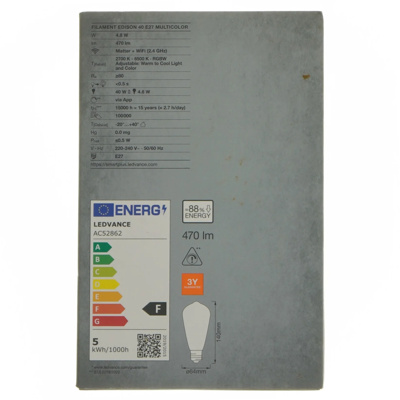 LEDVANCE Smart+ LED-pære E27 Multicolor fra Ledvance (str. ø 6,4, 14 cm)