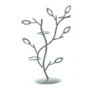 Metal Lysestage Træ med lysegule facetslebede blade til fyrfadslys (str. 30 x 11 cm)