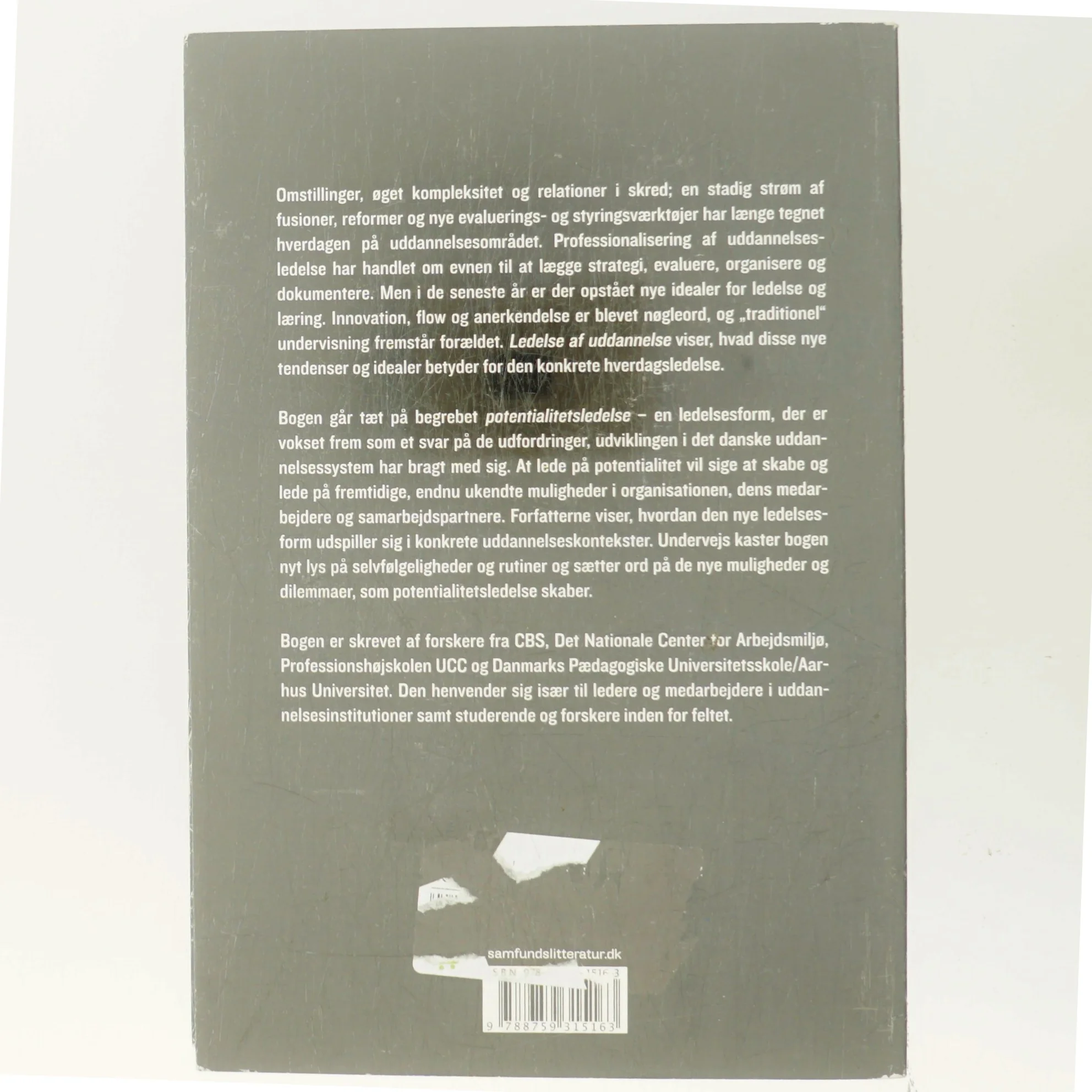 Ledelse af uddannelse : at lede det potentielle (Bog)