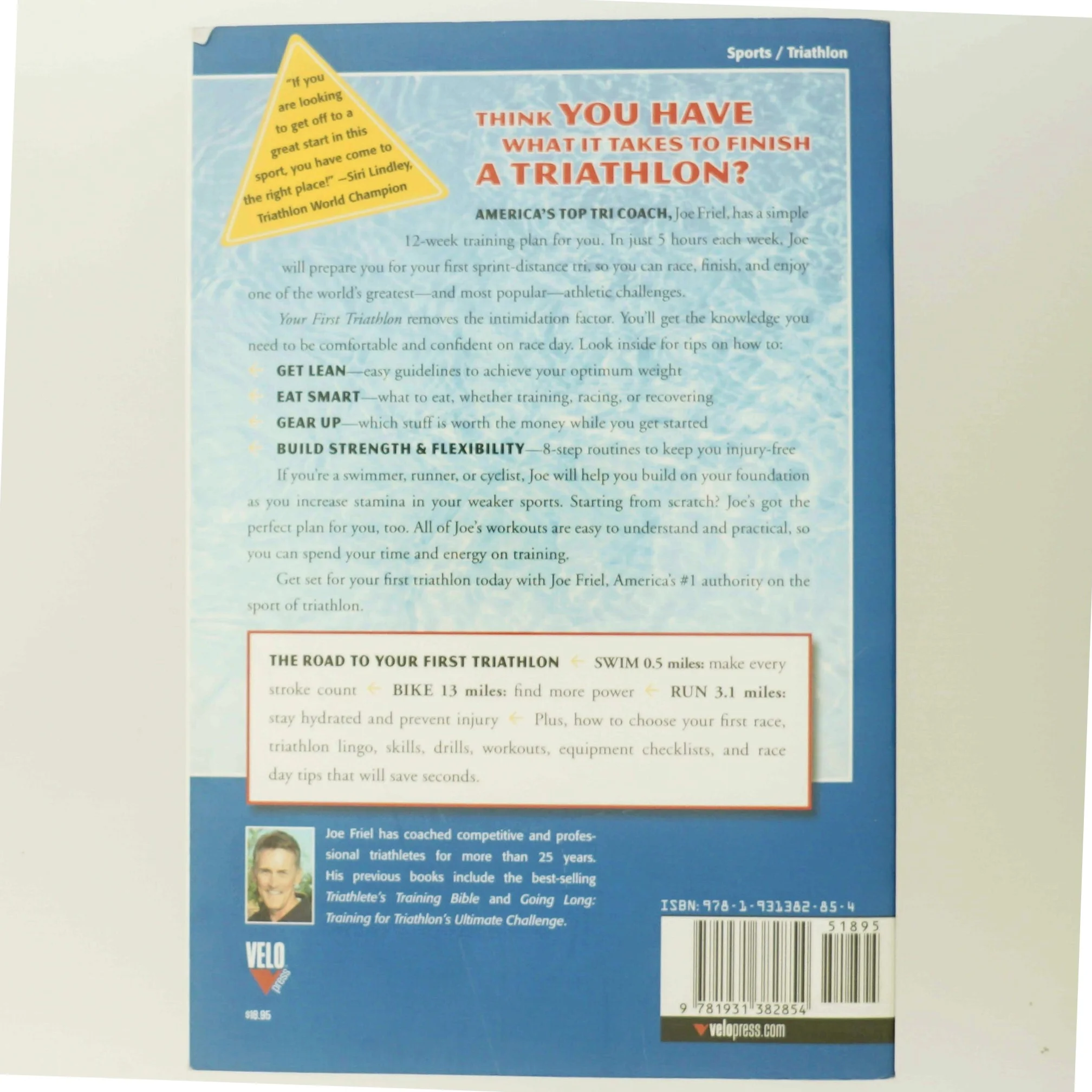 Your First Triathlon' af Joe Friel fra VeloPress