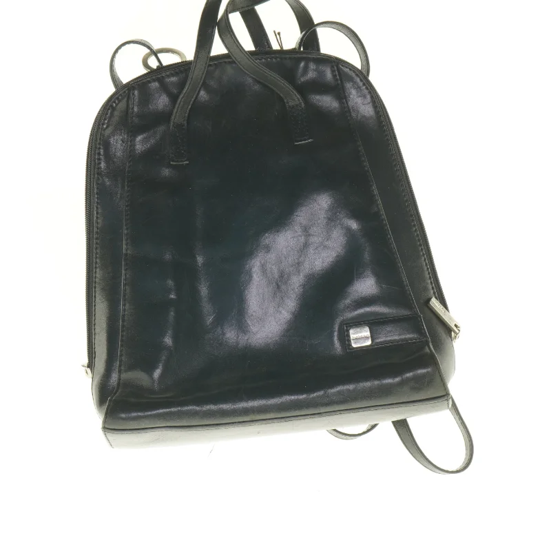 Sort Belsac læder rygsæk/skuldertaske (str. 27 x 28 x 10 cm)