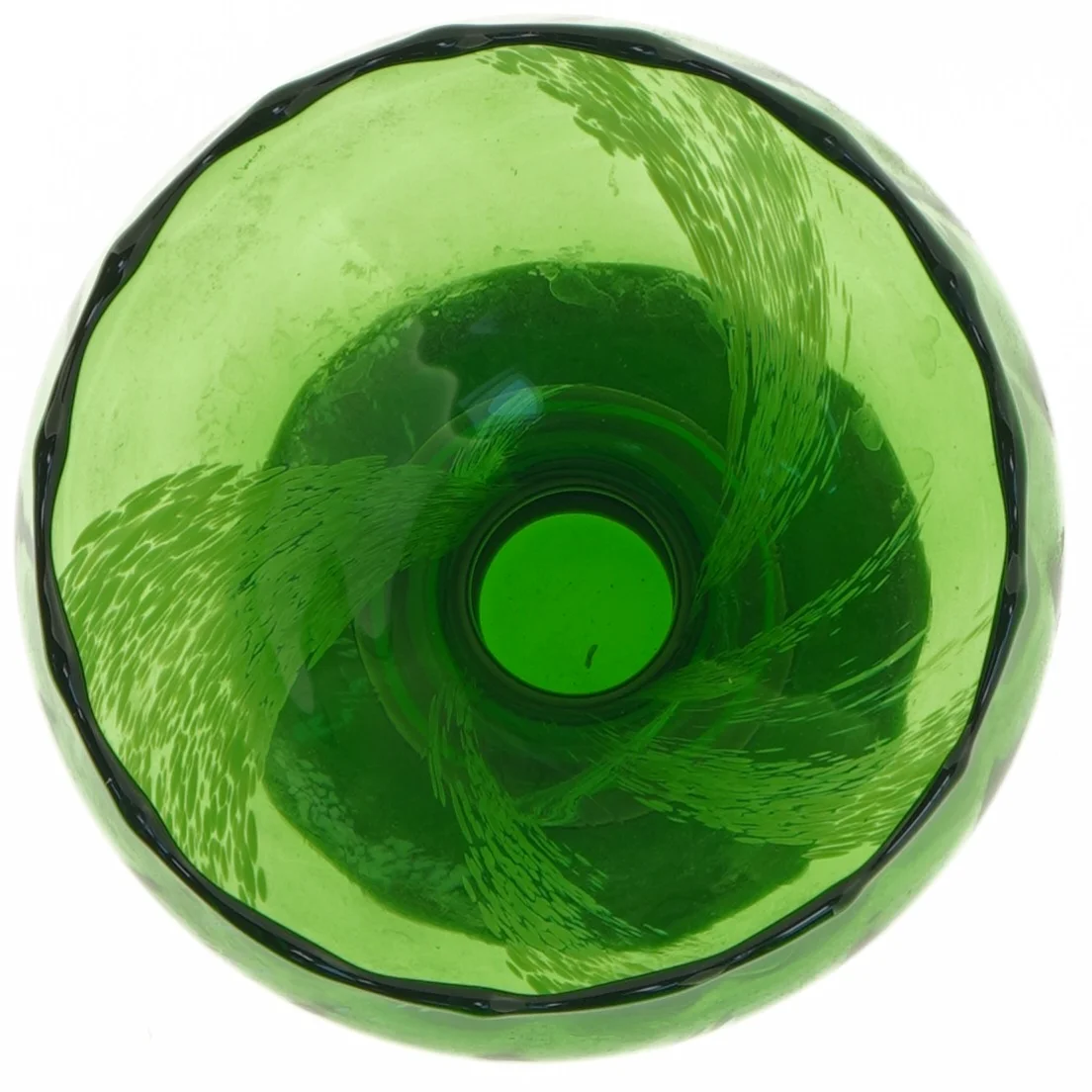 Grøn glasvase (str. 18 x 13 cm)