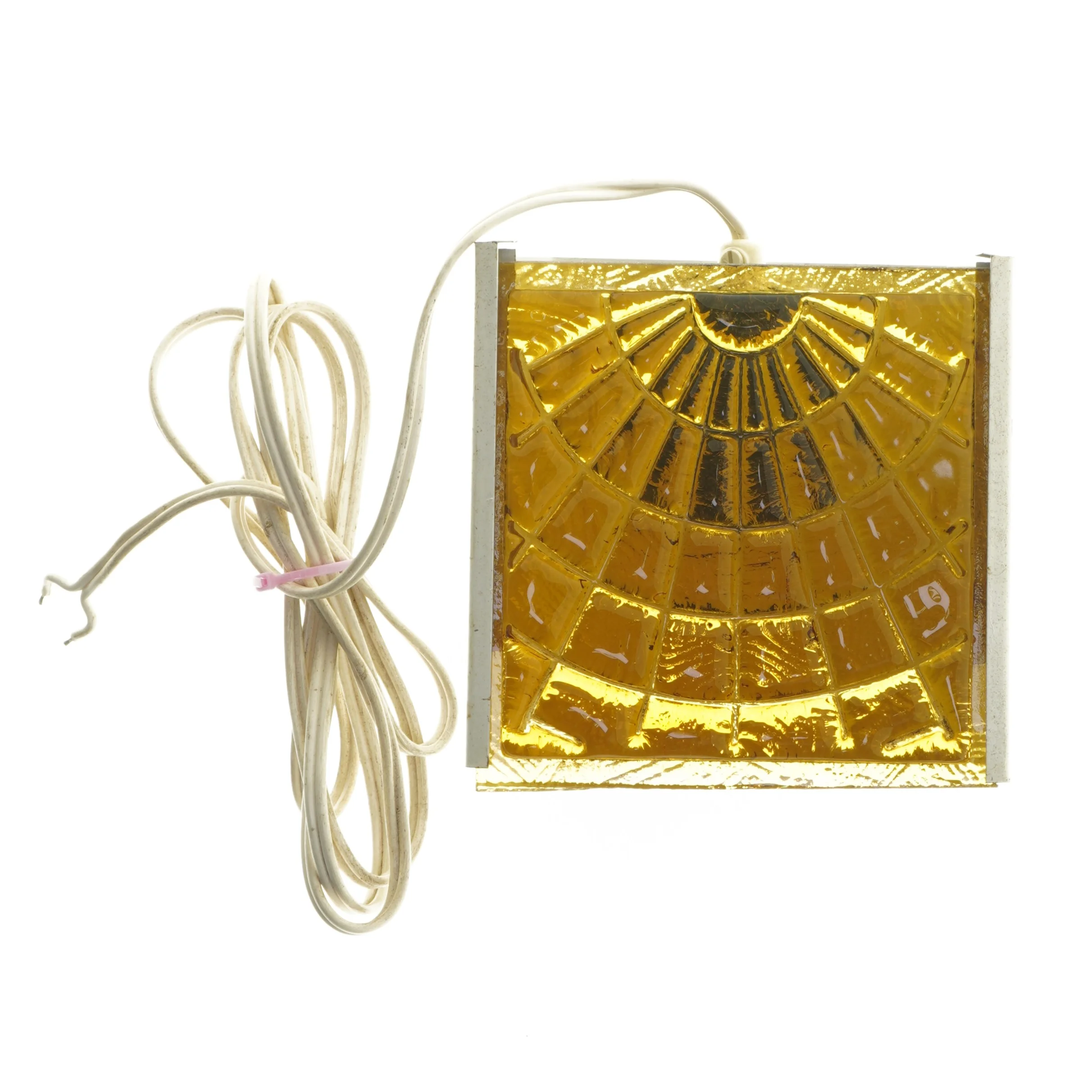 1960er Væglampe med guldfarvet glas (str. 13x14 cm)