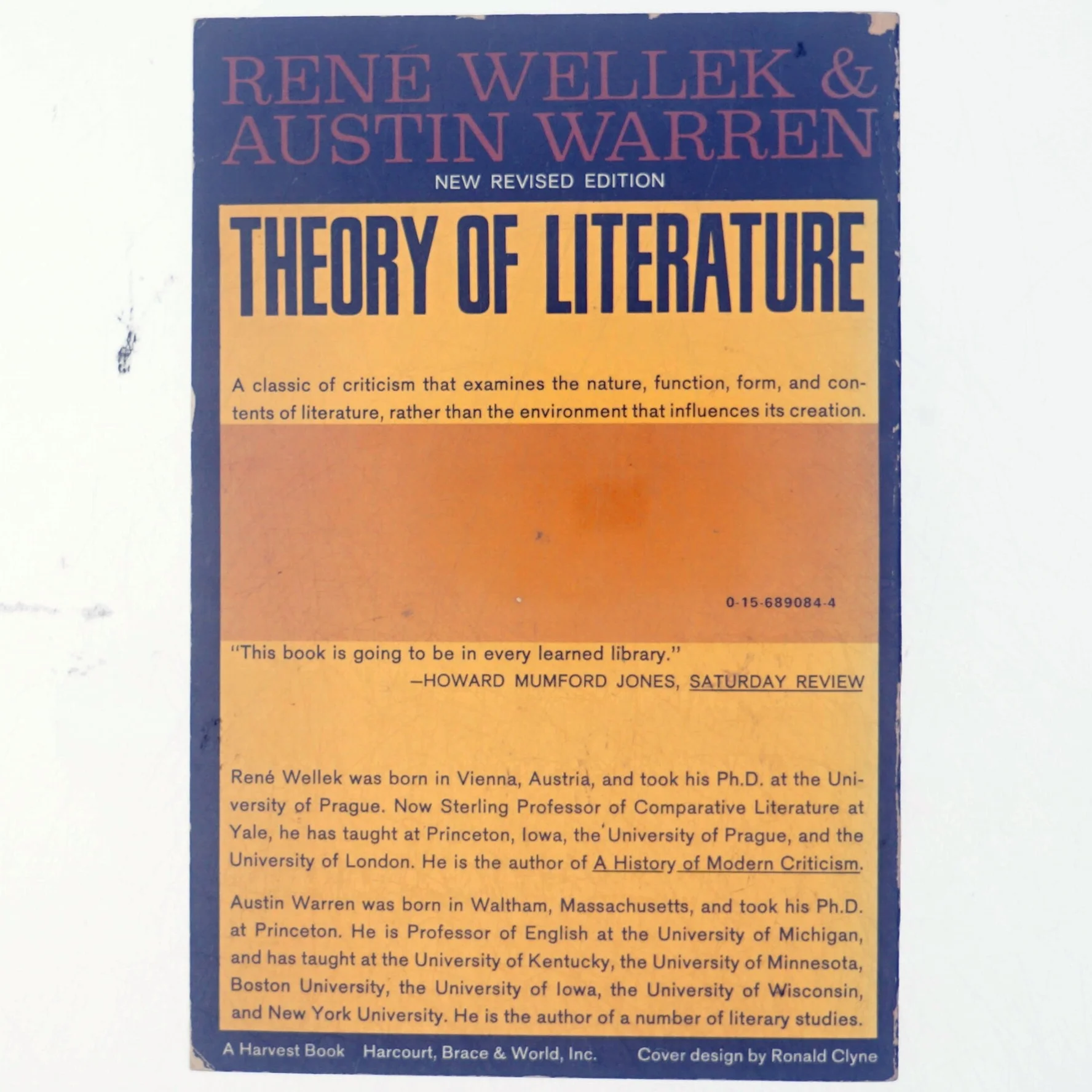 Theory of literature by Rene Wellek