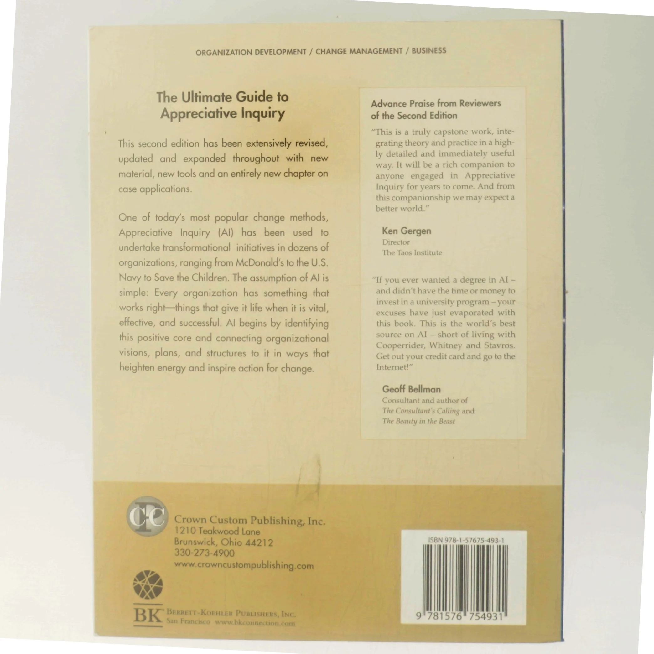 Appreciative inquiry handbook : for leaders of change (Bog)