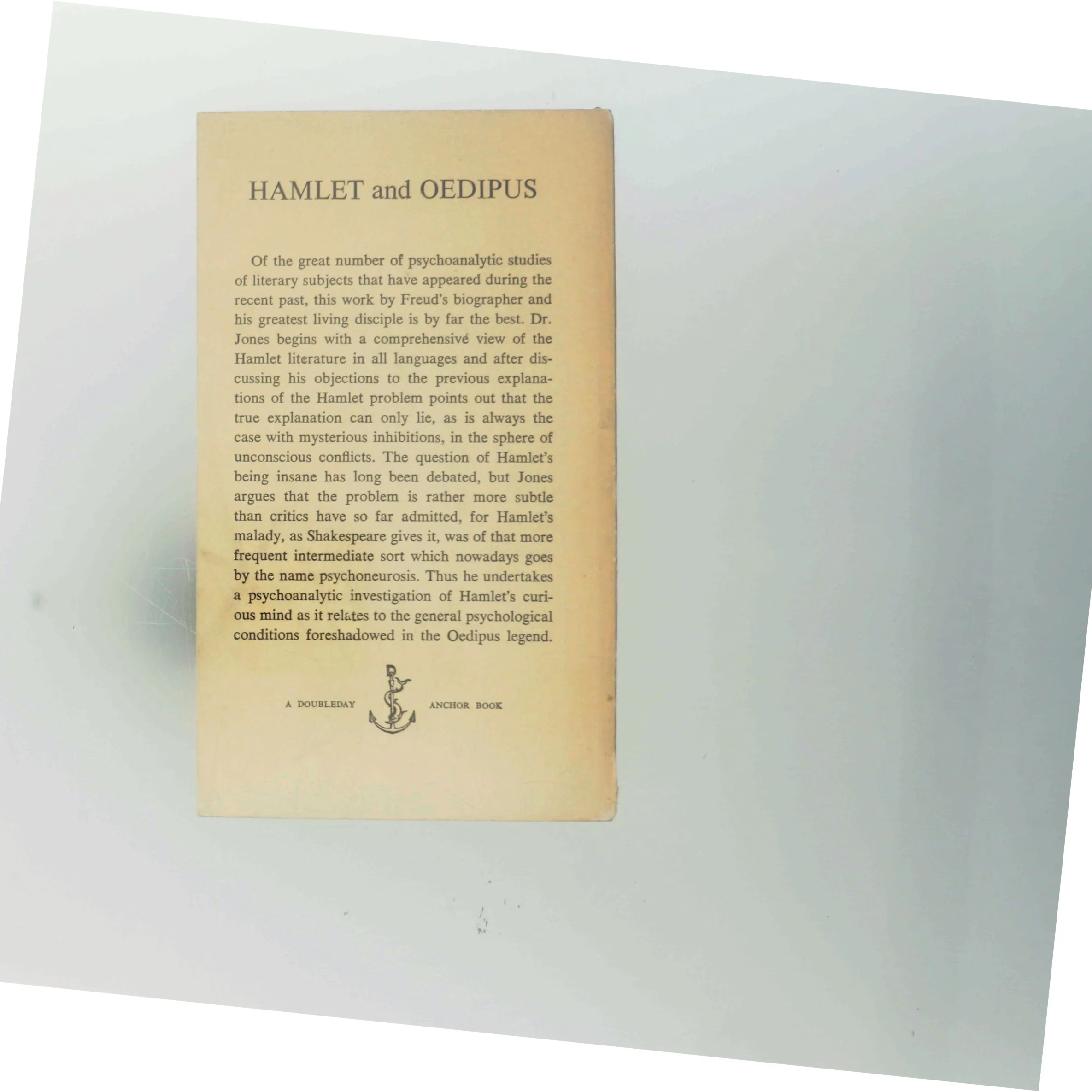 Hamlet and Oedipus af Ernest Jones (Bog)