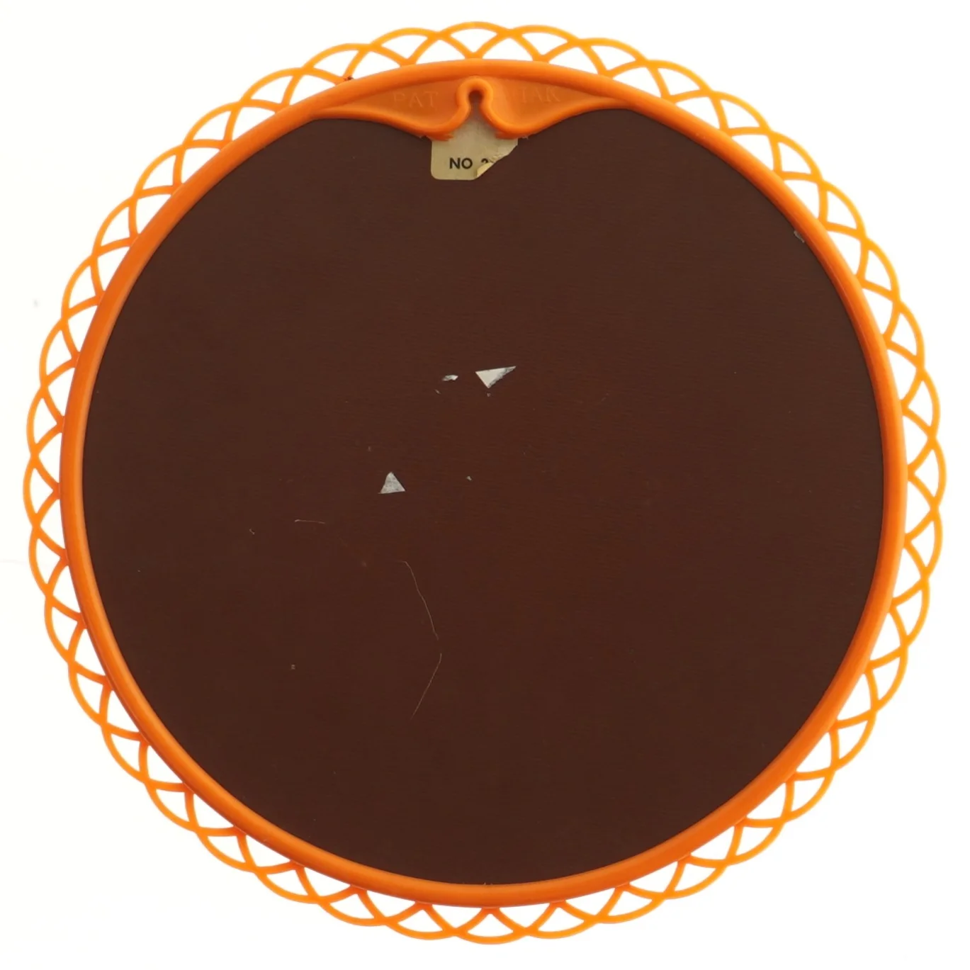 Vintage Rund orange spejl (str. 27,5 cm)