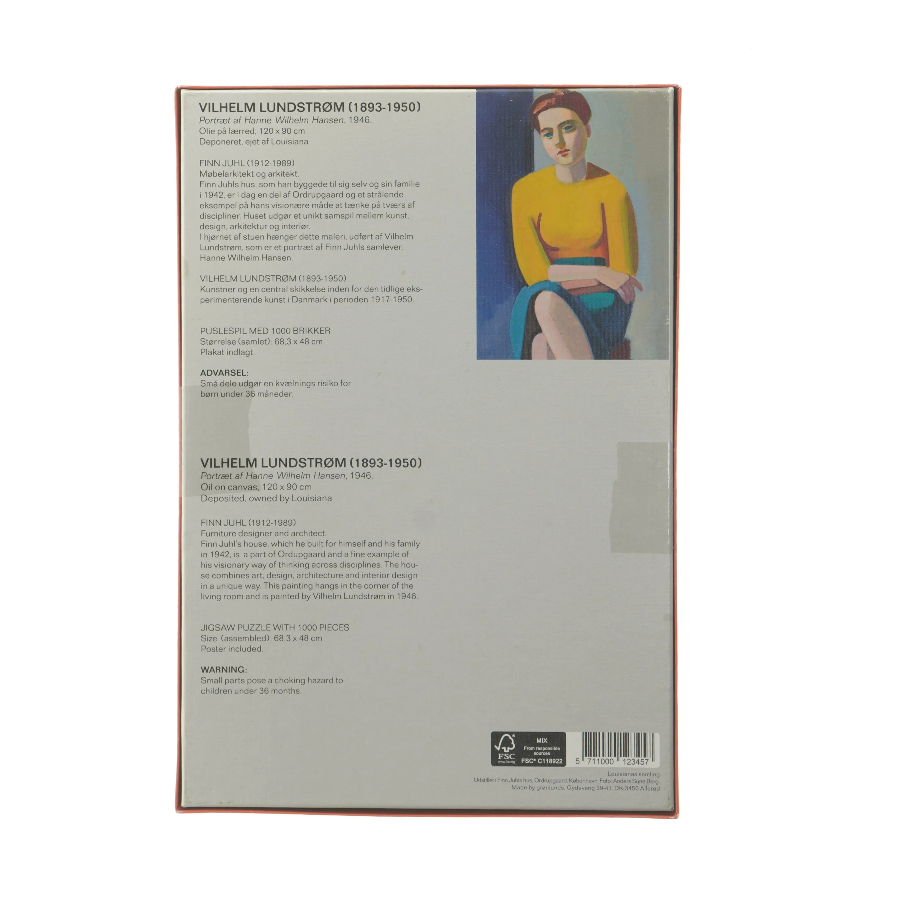 Puslespil med 1000 brikker, Vilhelm Lundstrøm motiv fra Ordrupgaard