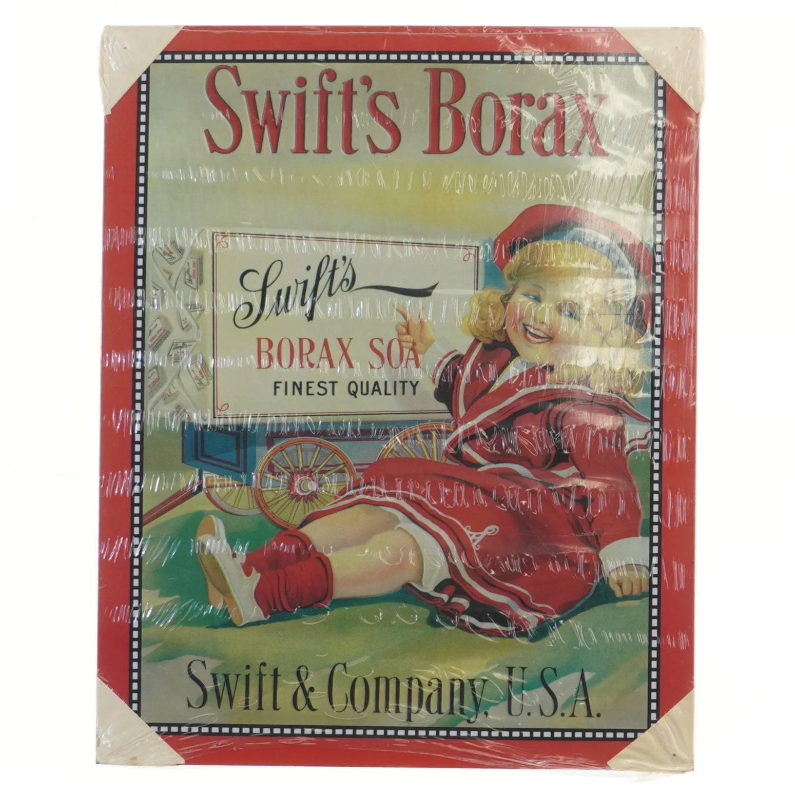 Retro reklameskilt med Swift's Borax motiv fra Swift & Company (str. 30,5x25 cm)
