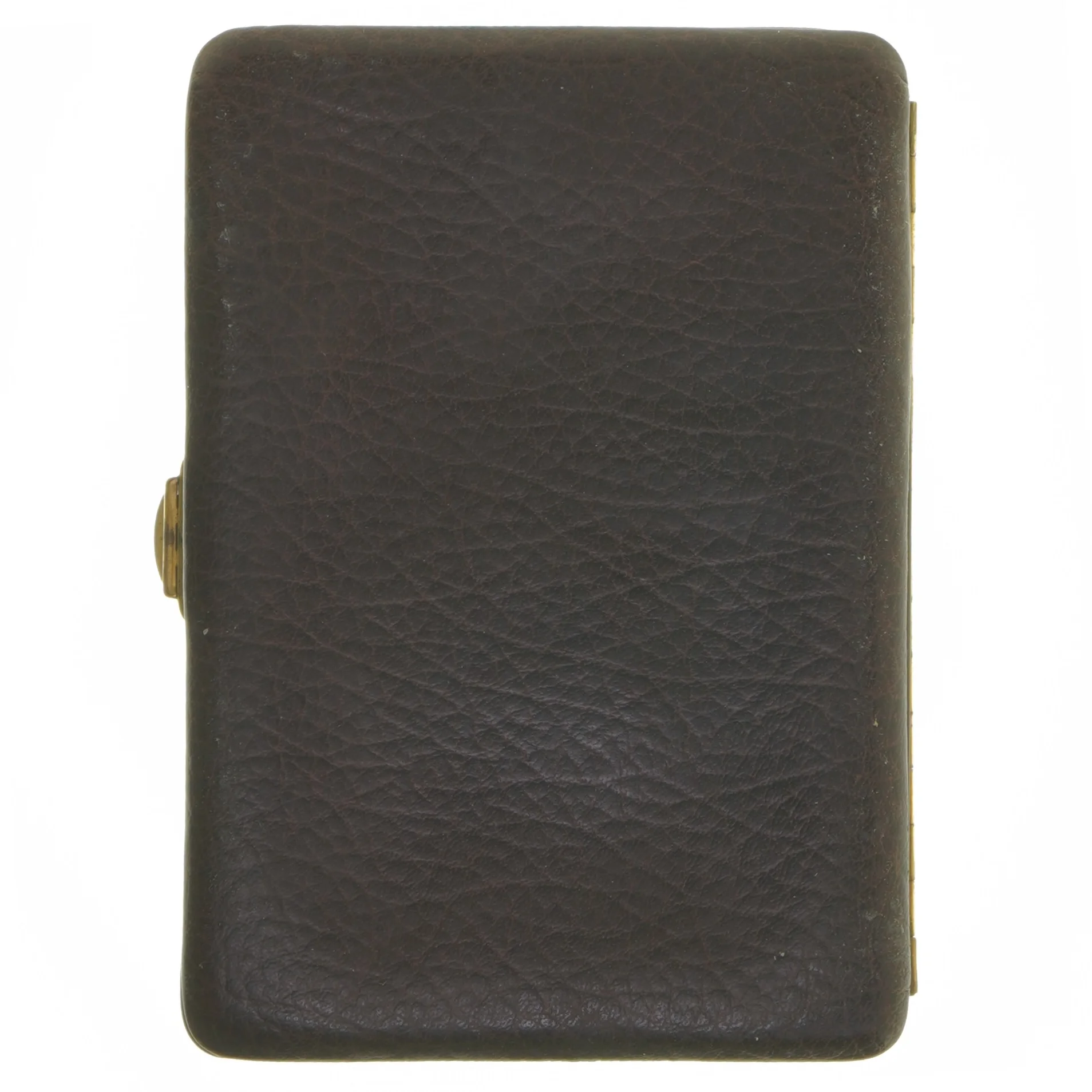 Vintage Læder smykkeskrin med spejl og nøgle (str. 20x14x6 cm)