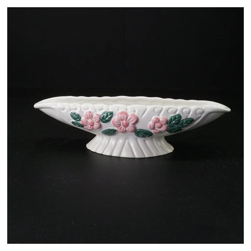 Porcelænsopsats med blomsterdekoration (str. 28 x 8 cm)